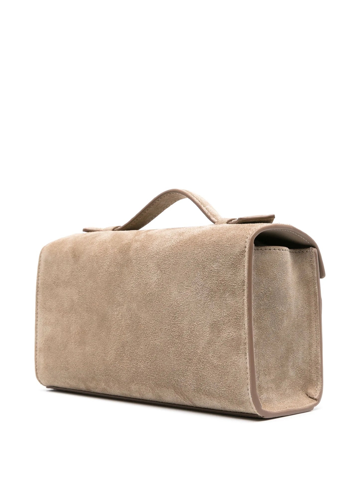Symmetry suede clutch bag