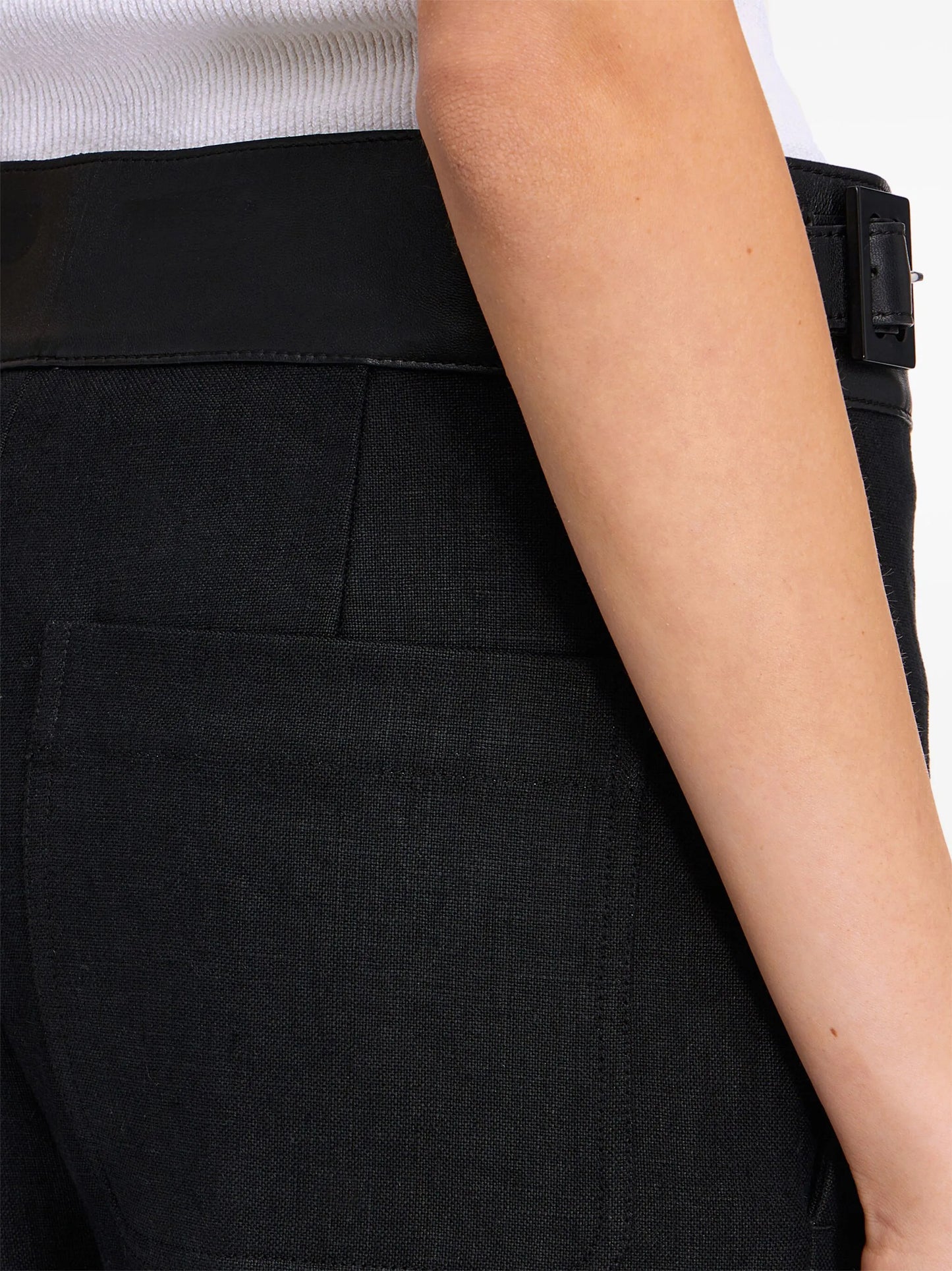 belted tailored linen trousers