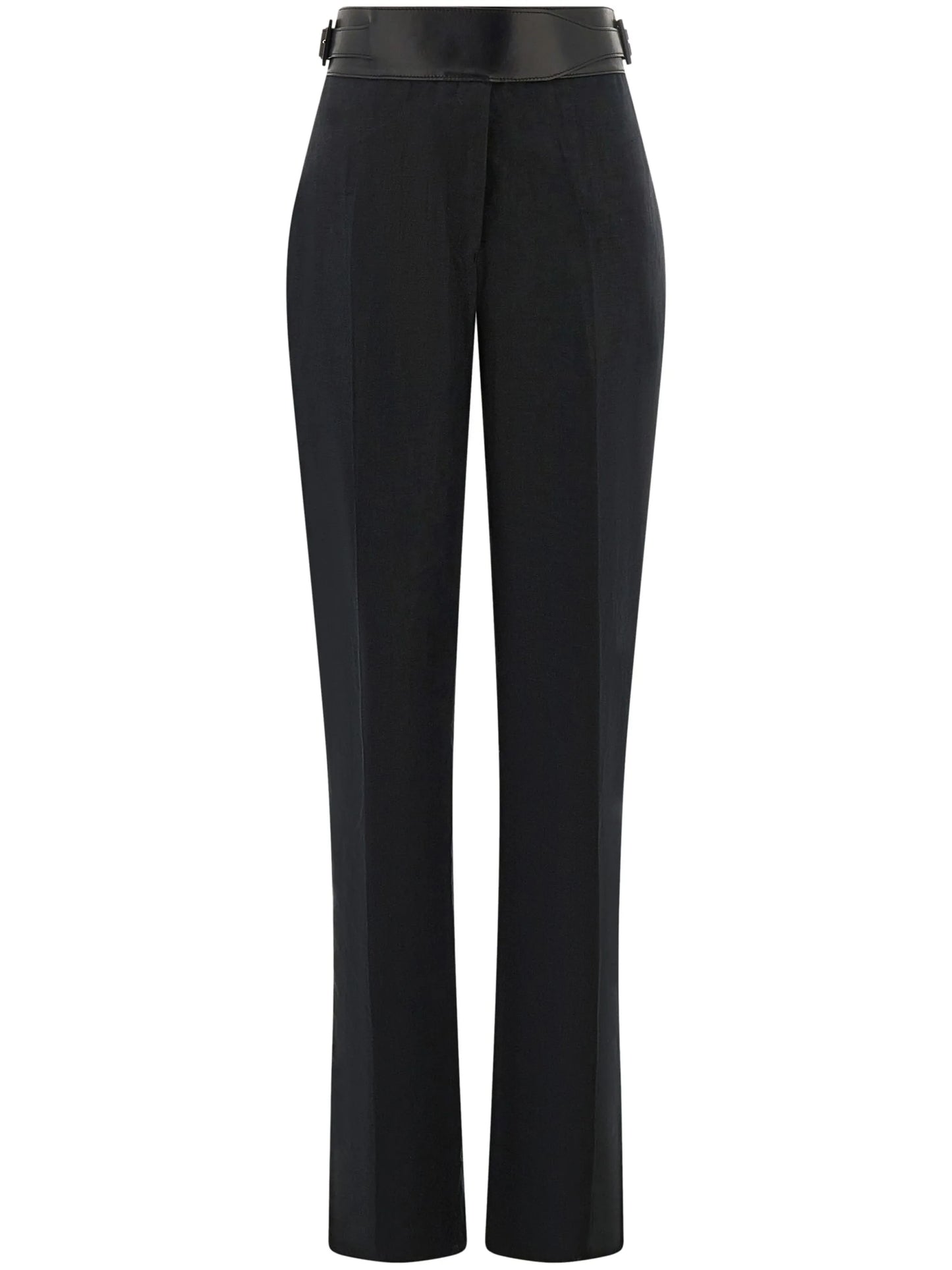 belted tailored linen trousers
