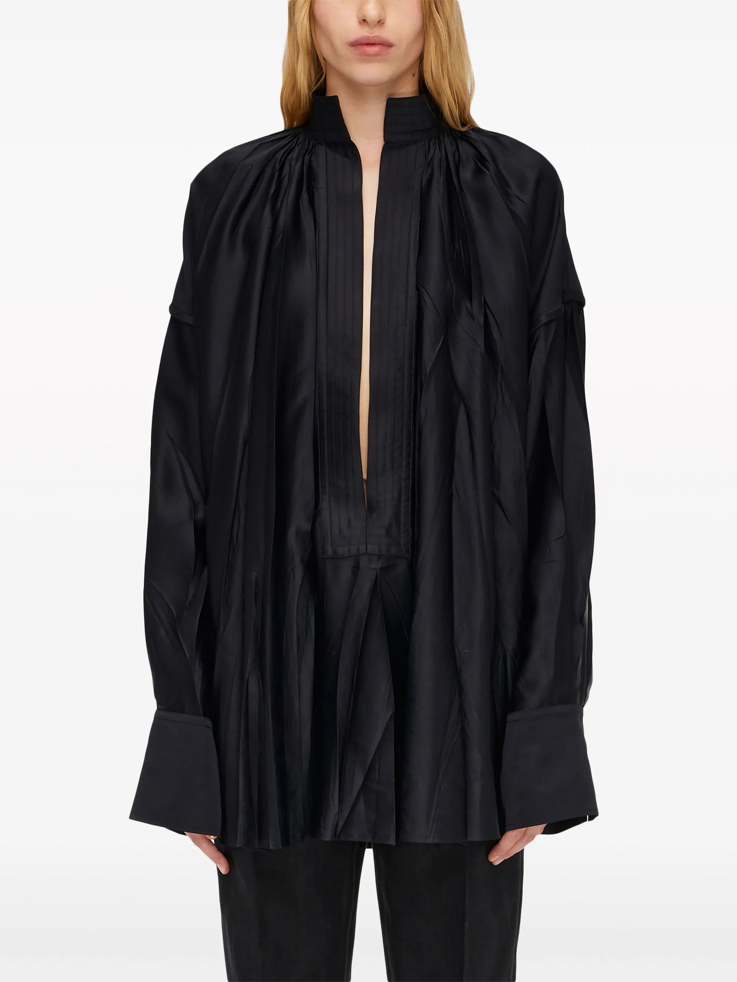 Kaftan crinkle-effect shirt