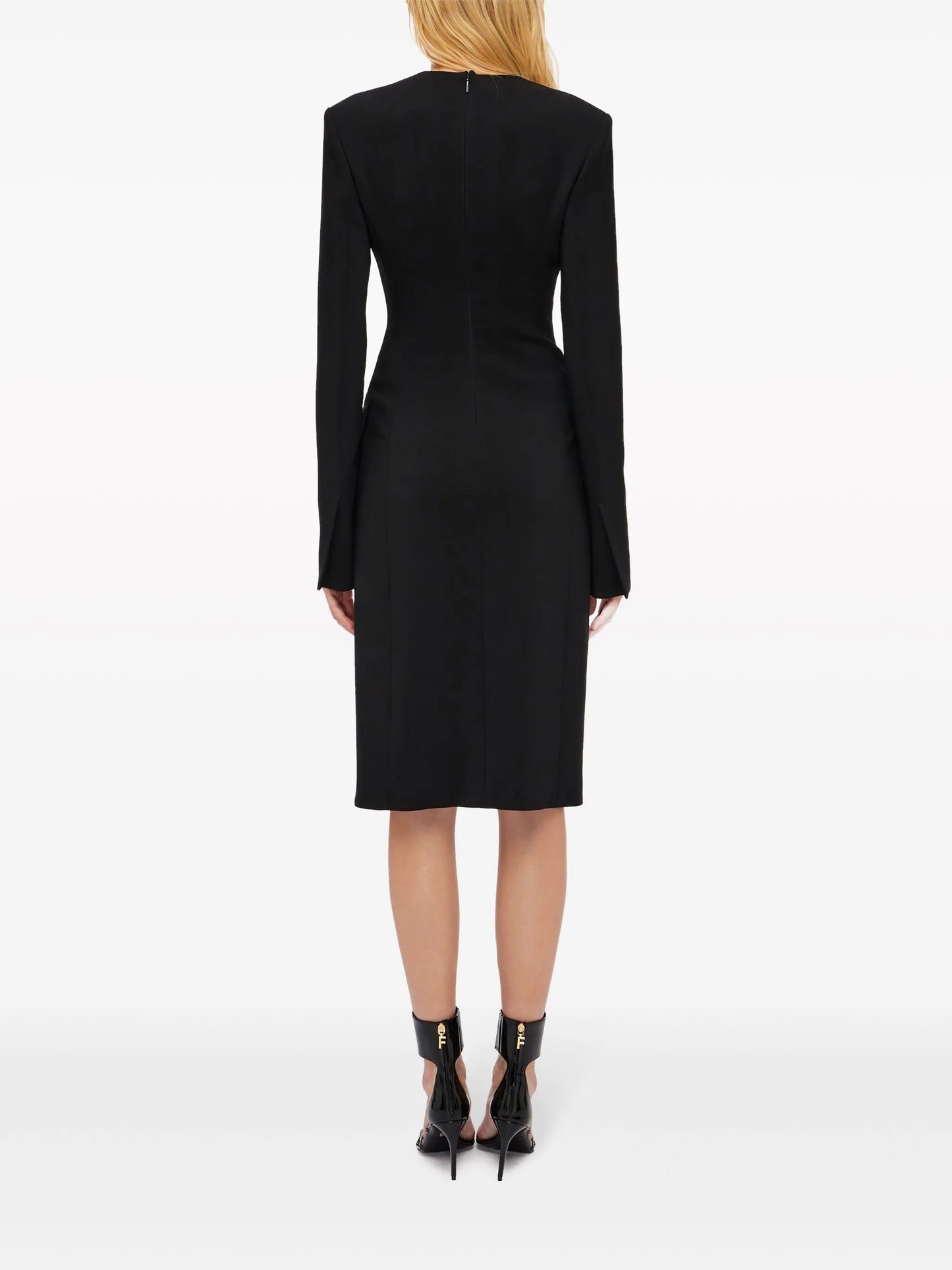 V-neck wool dress