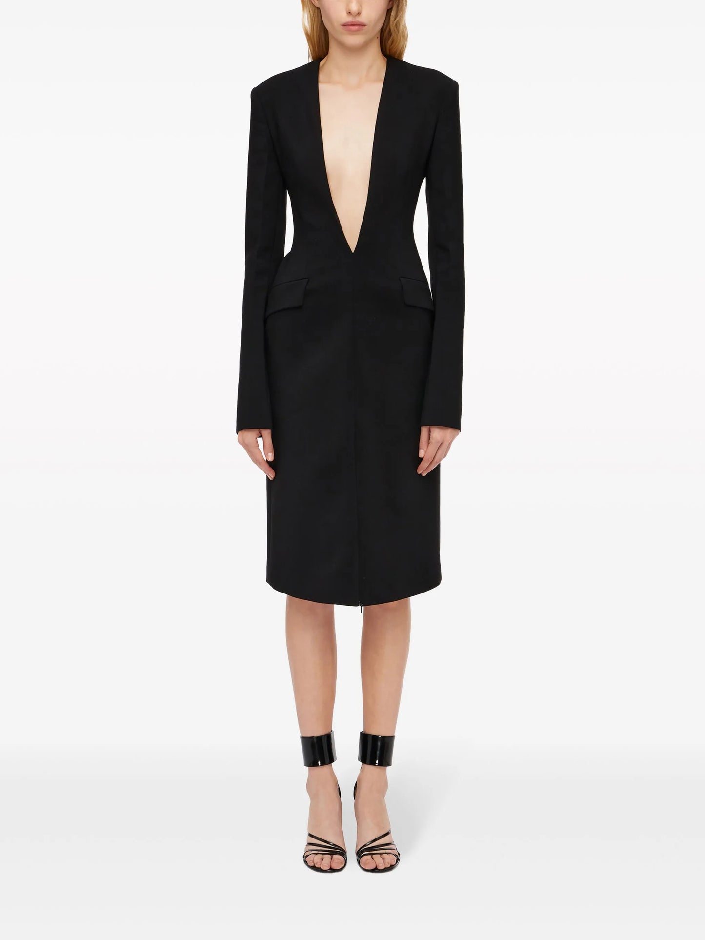 V-neck wool dress