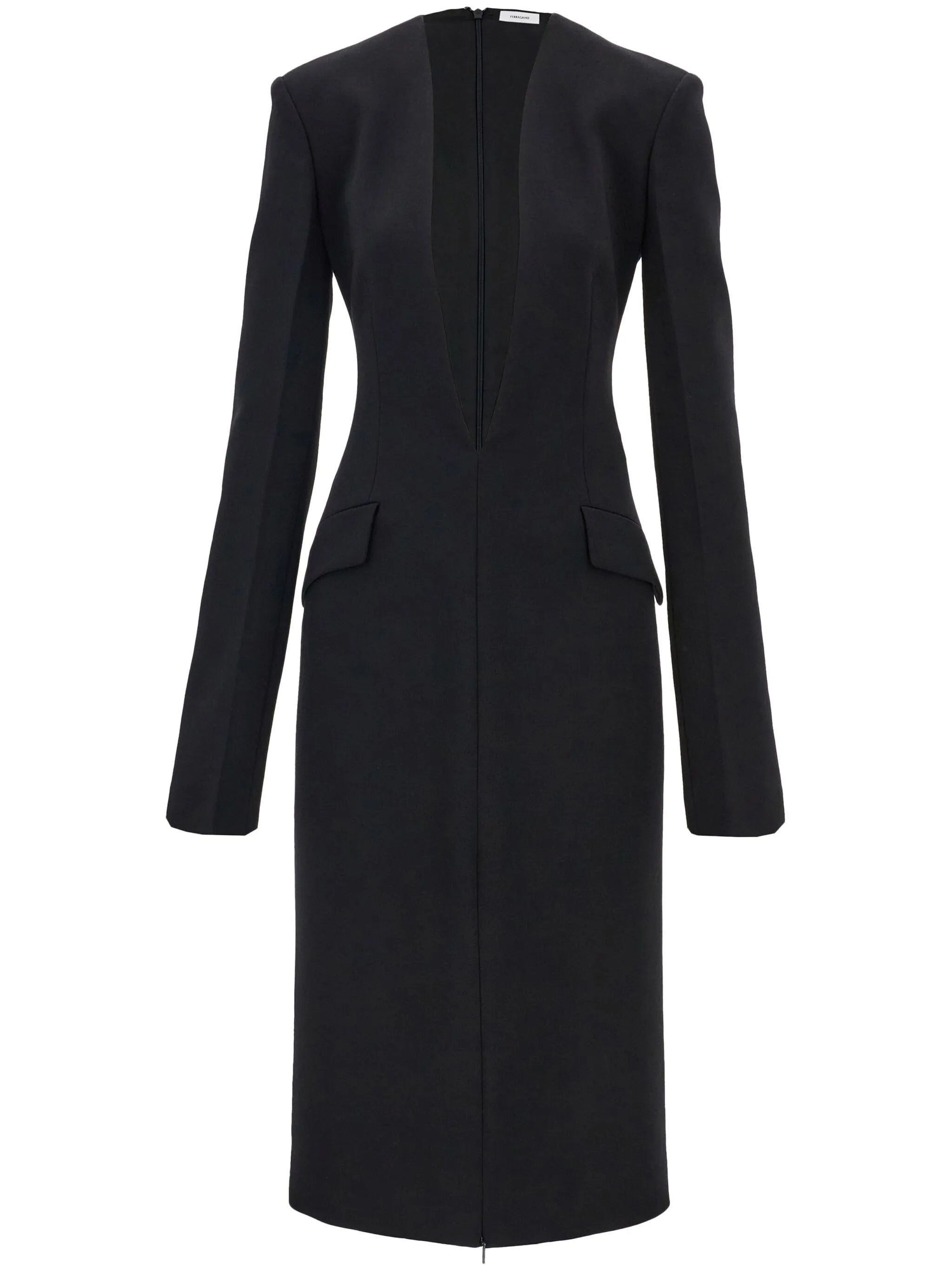 V-neck wool dress