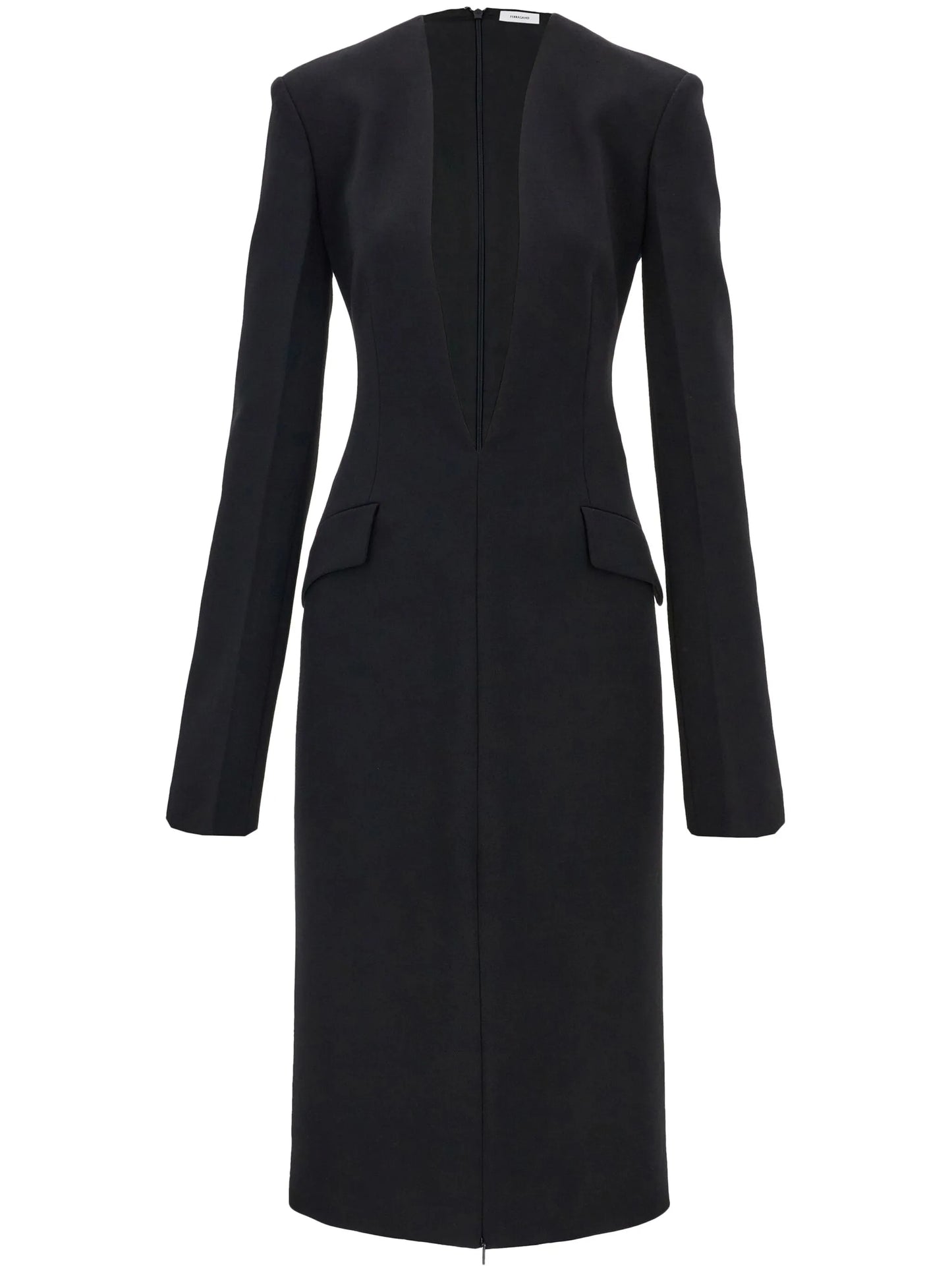 V-neck wool dress
