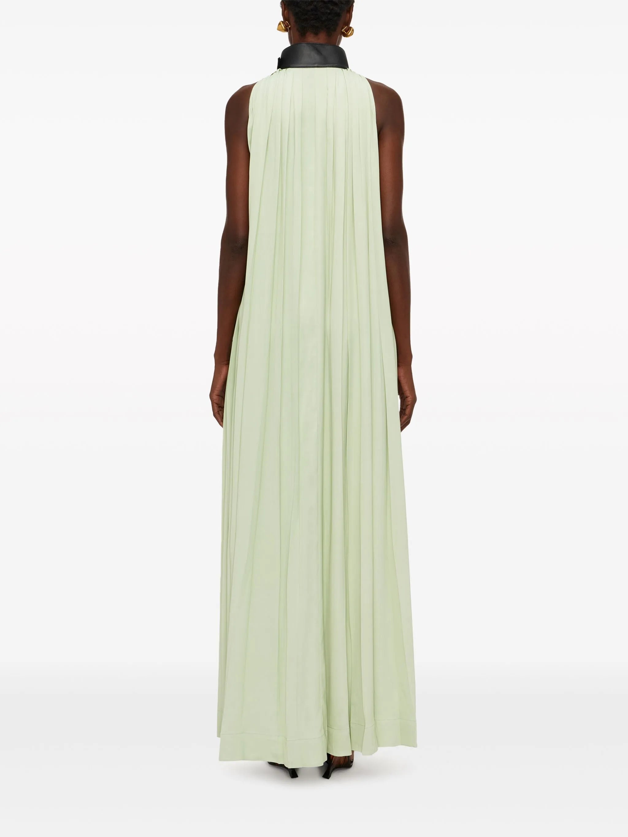collar-detailed maxi dress
