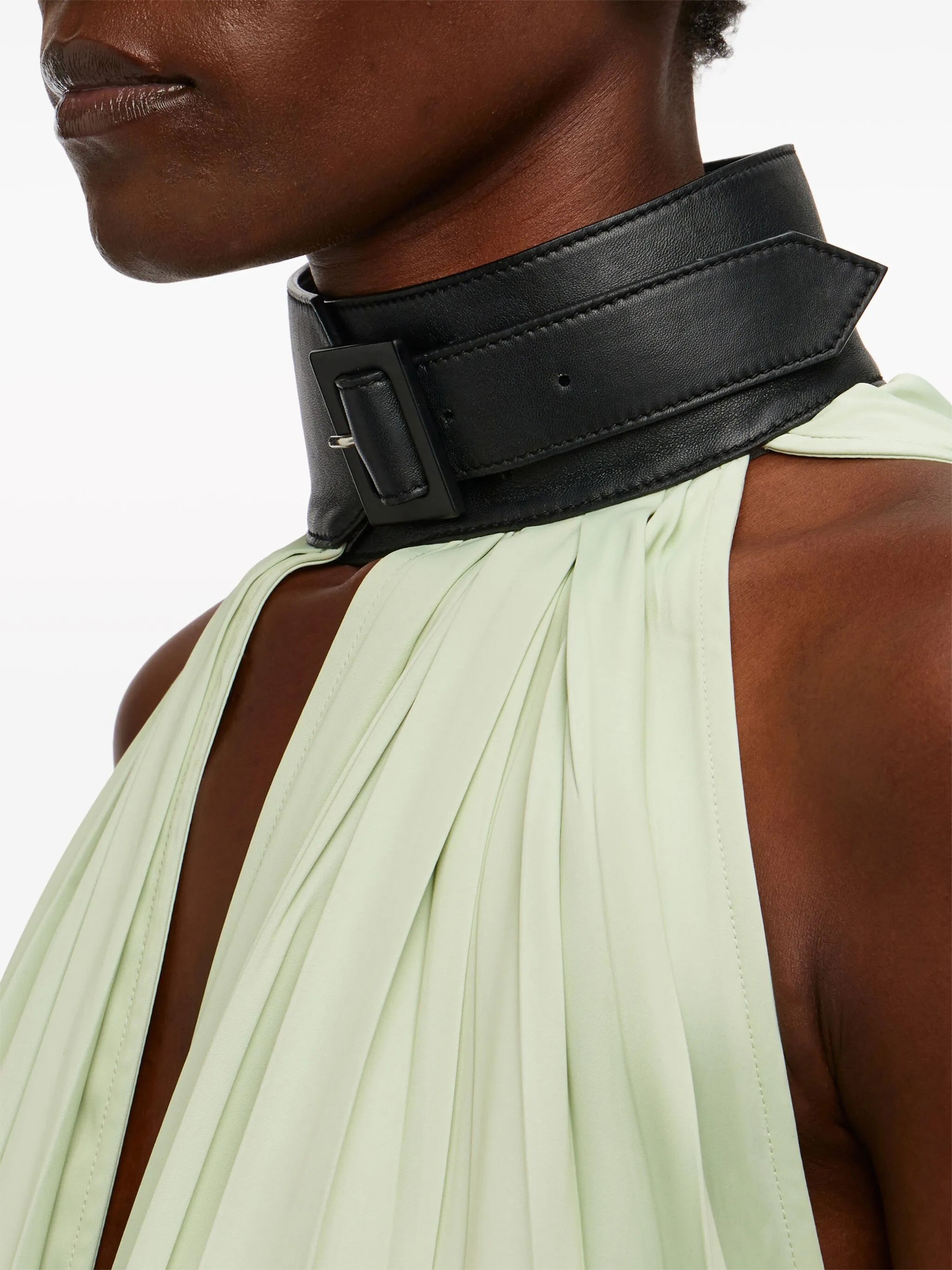 collar-detailed maxi dress