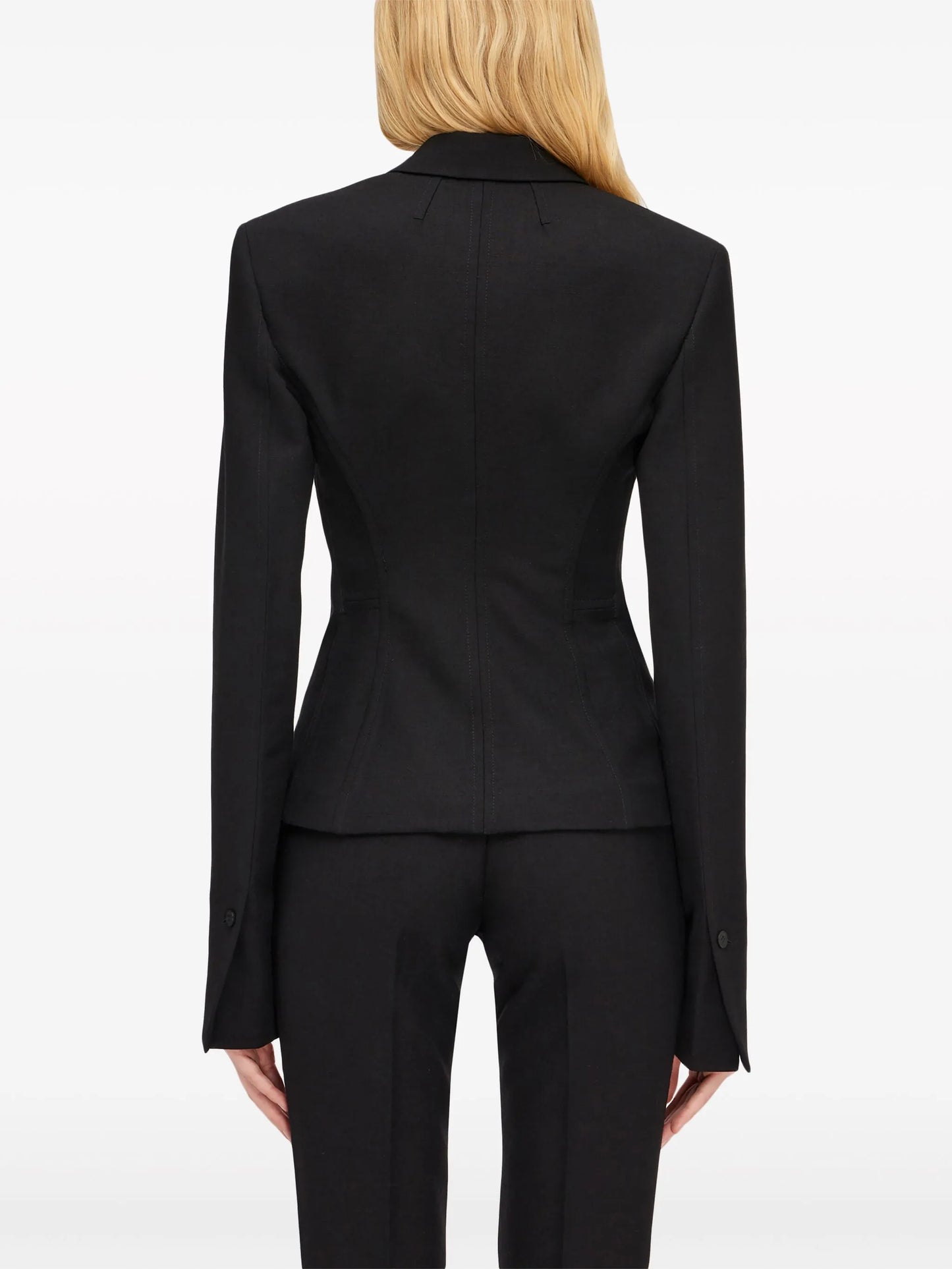 open-sleeves wool-blend blazer
