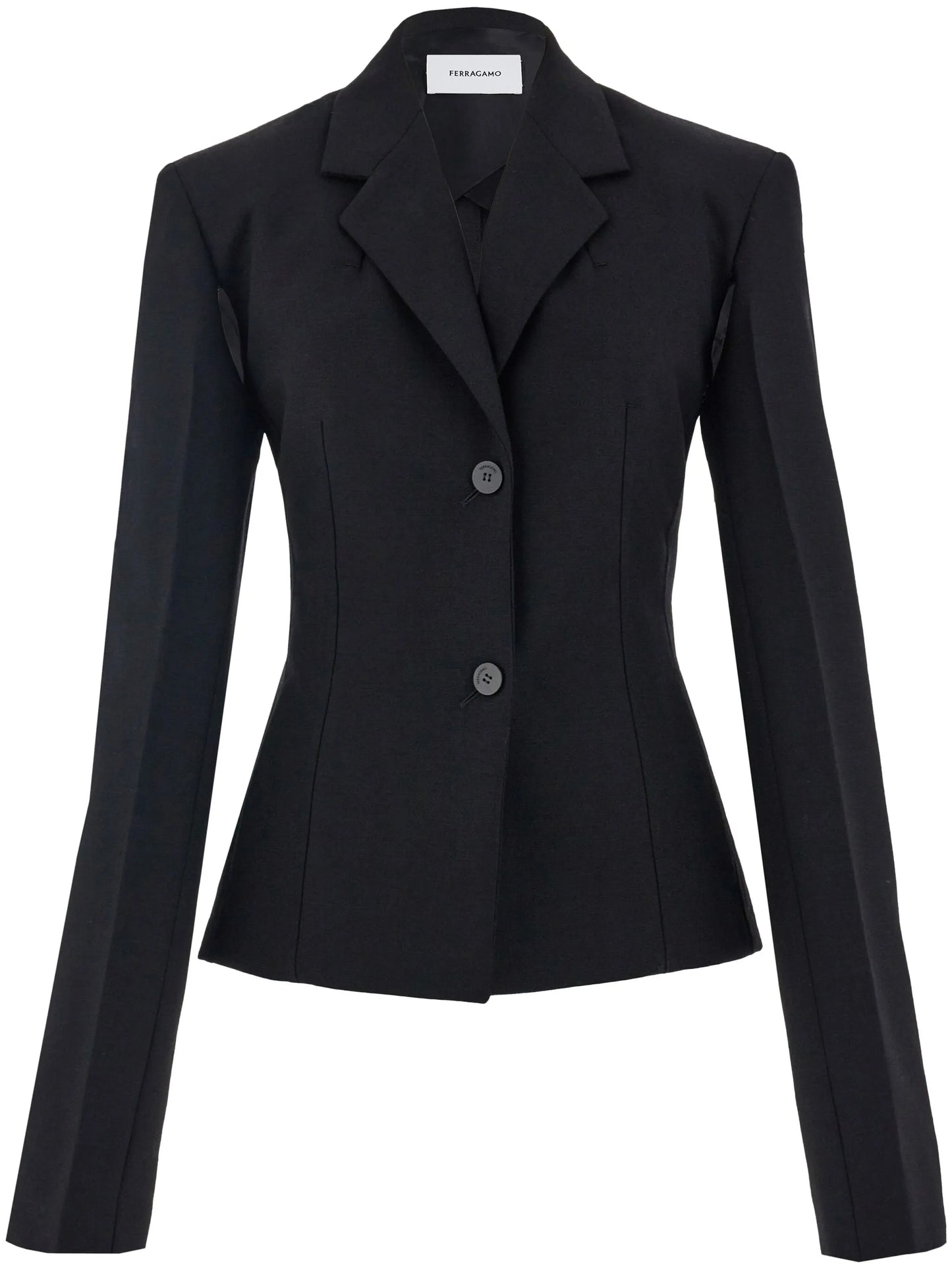 open-sleeves wool-blend blazer