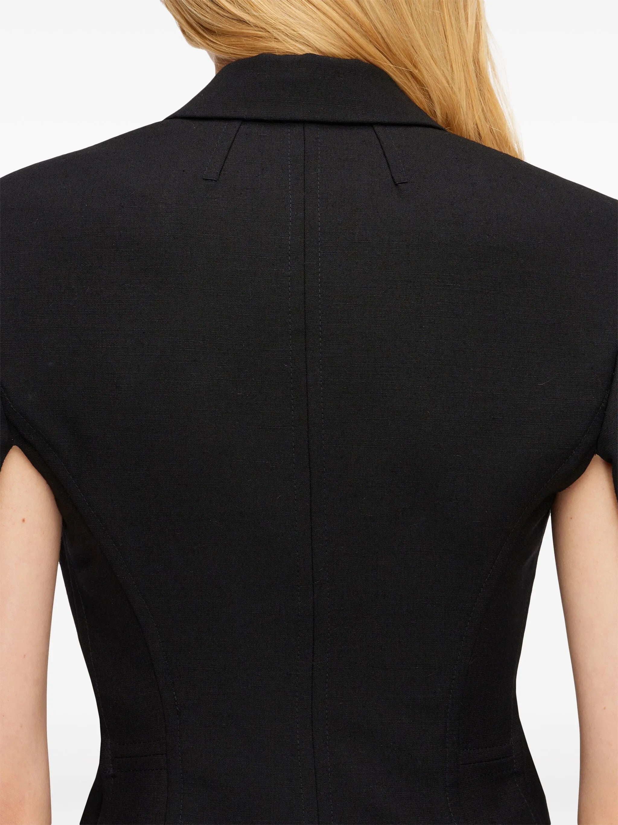 open-sleeves wool-blend blazer