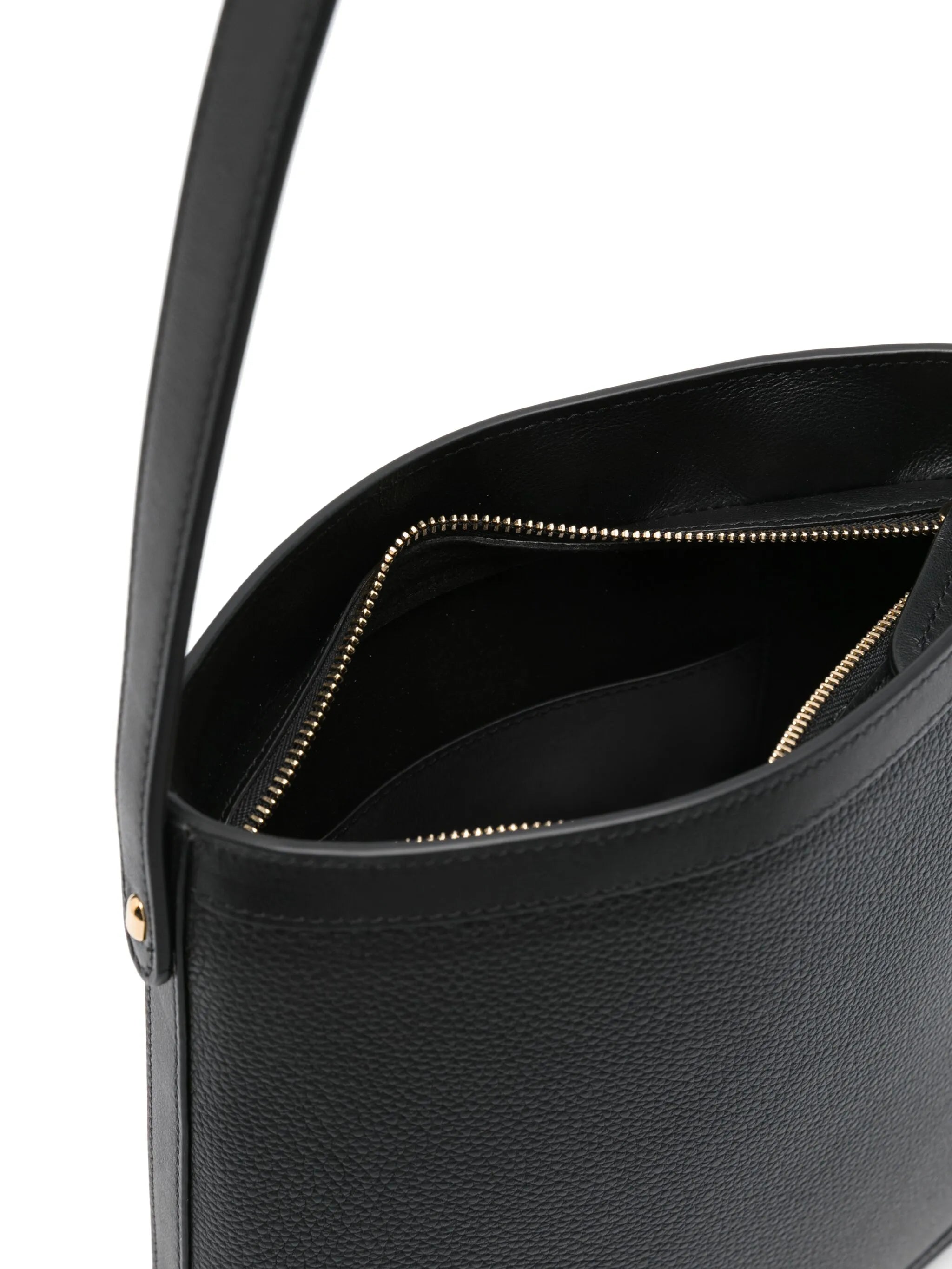 logo-debossed leather shoulder bag