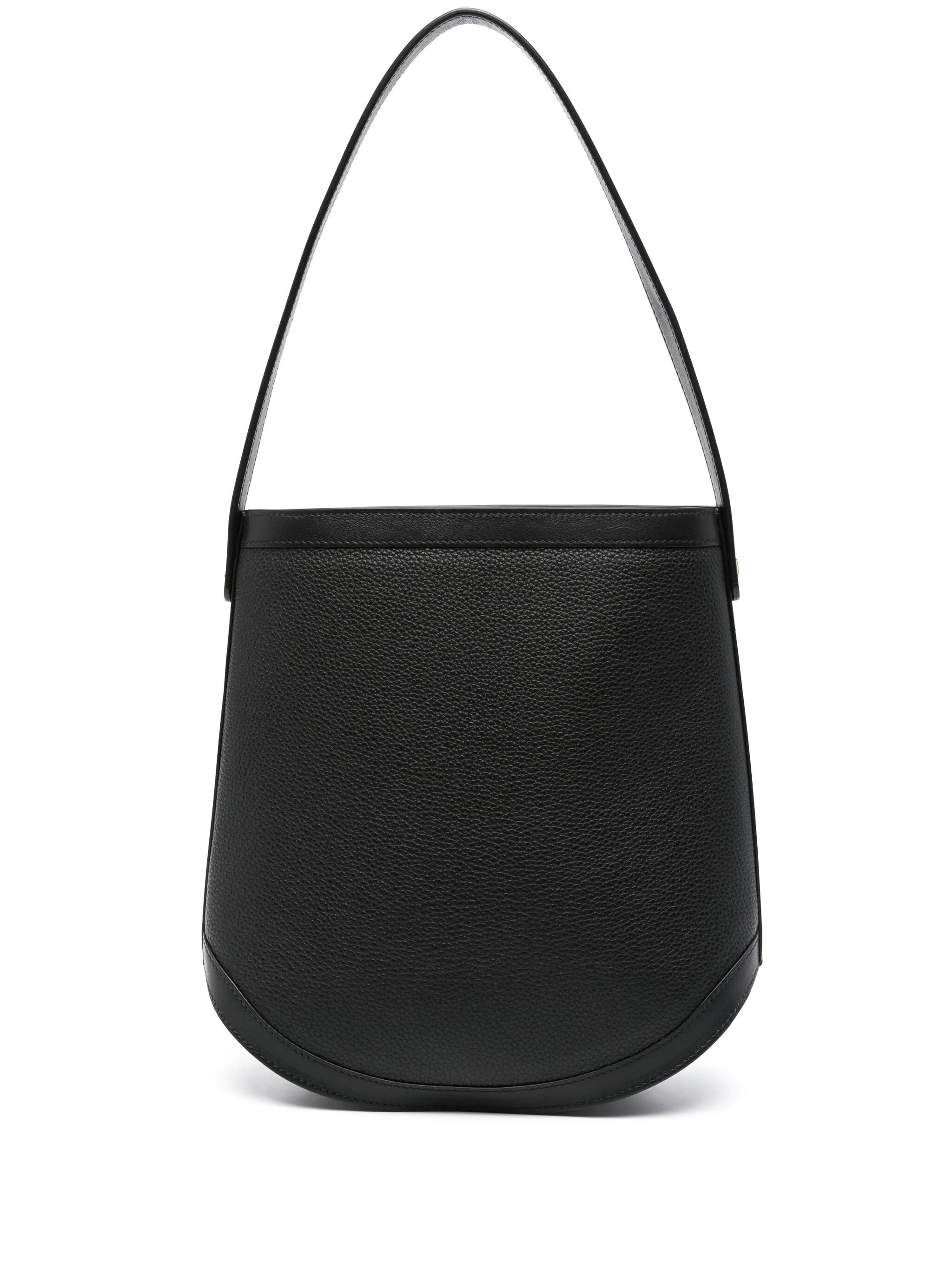 logo-debossed leather shoulder bag