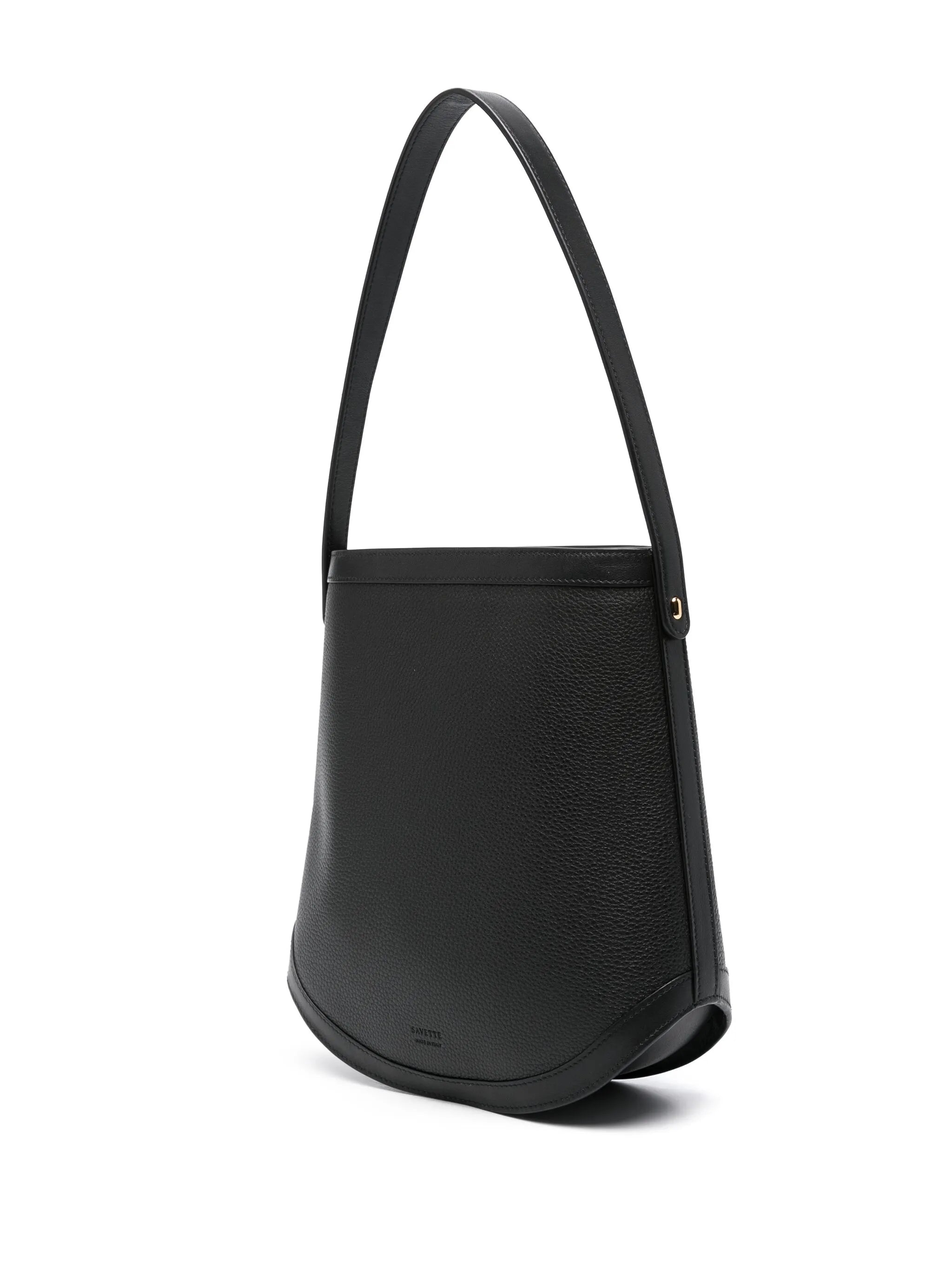 logo-debossed leather shoulder bag