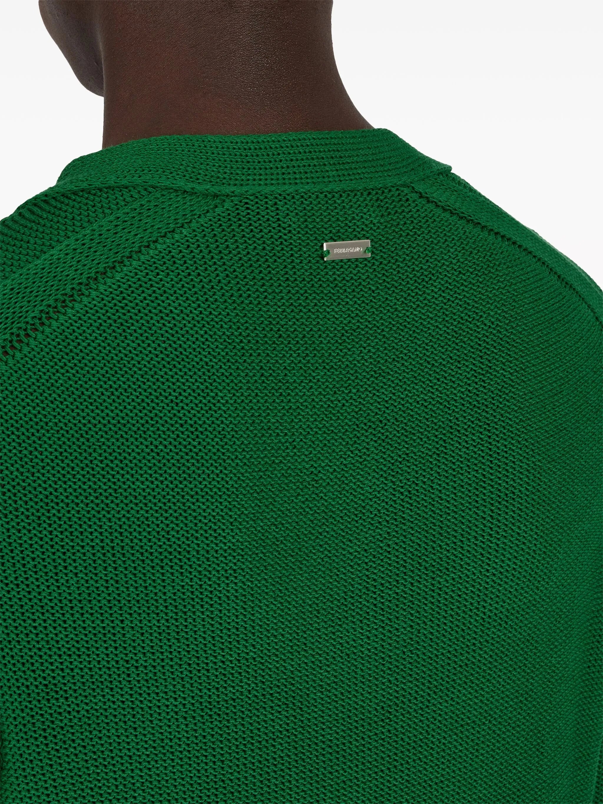 V-neck cotton-blend jumper