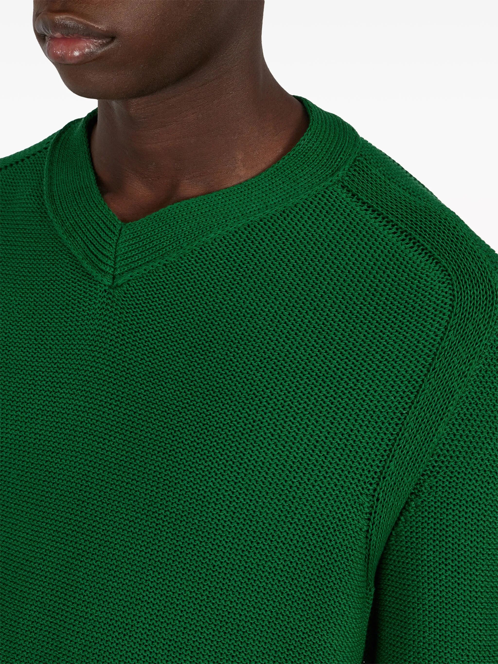 V-neck cotton-blend jumper