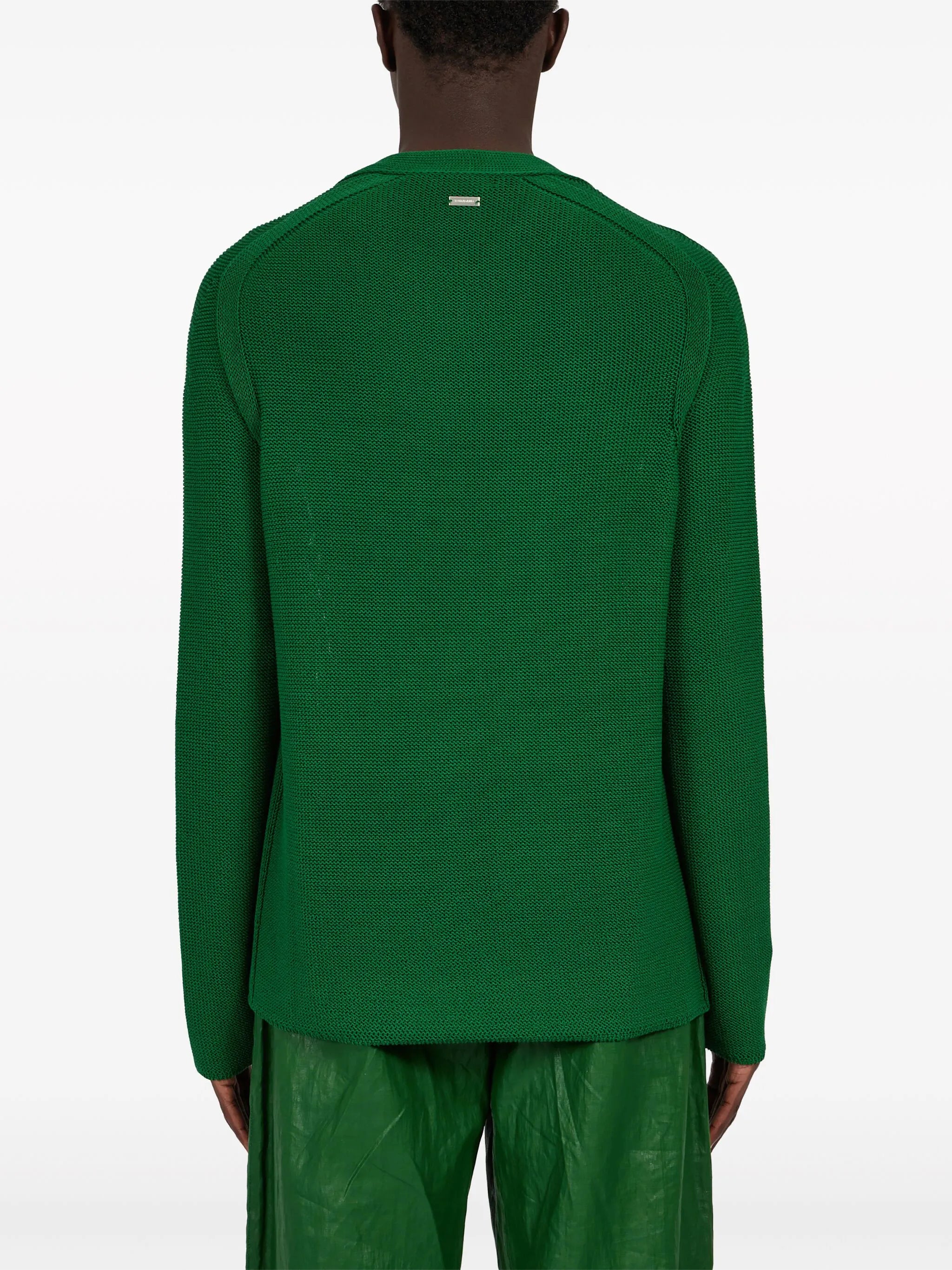V-neck cotton-blend jumper