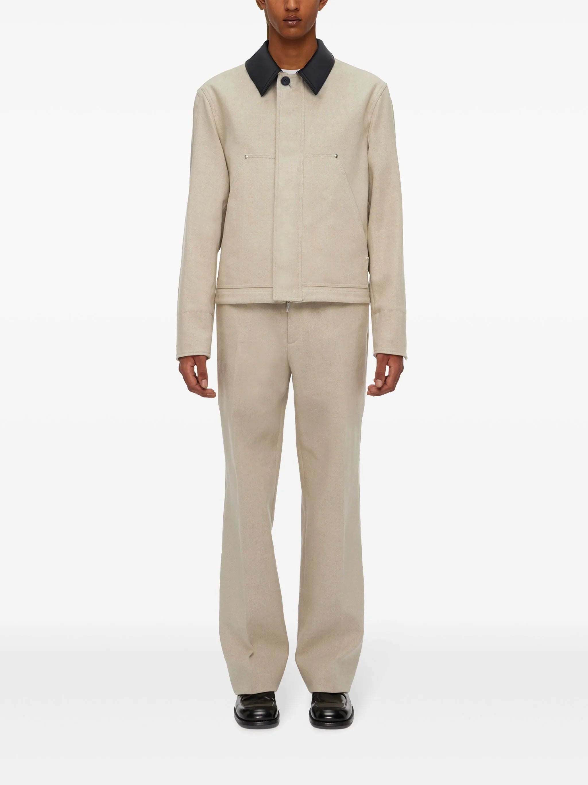 single-breasted linen jacket
