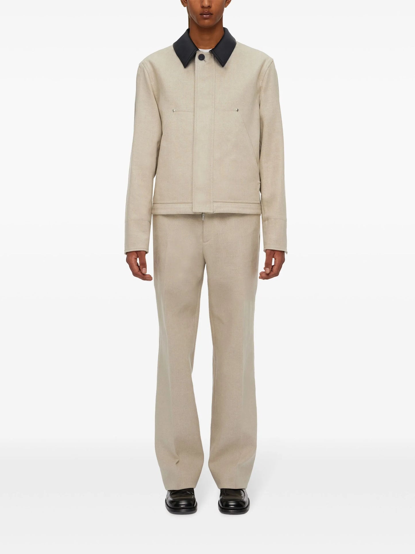 single-breasted linen jacket