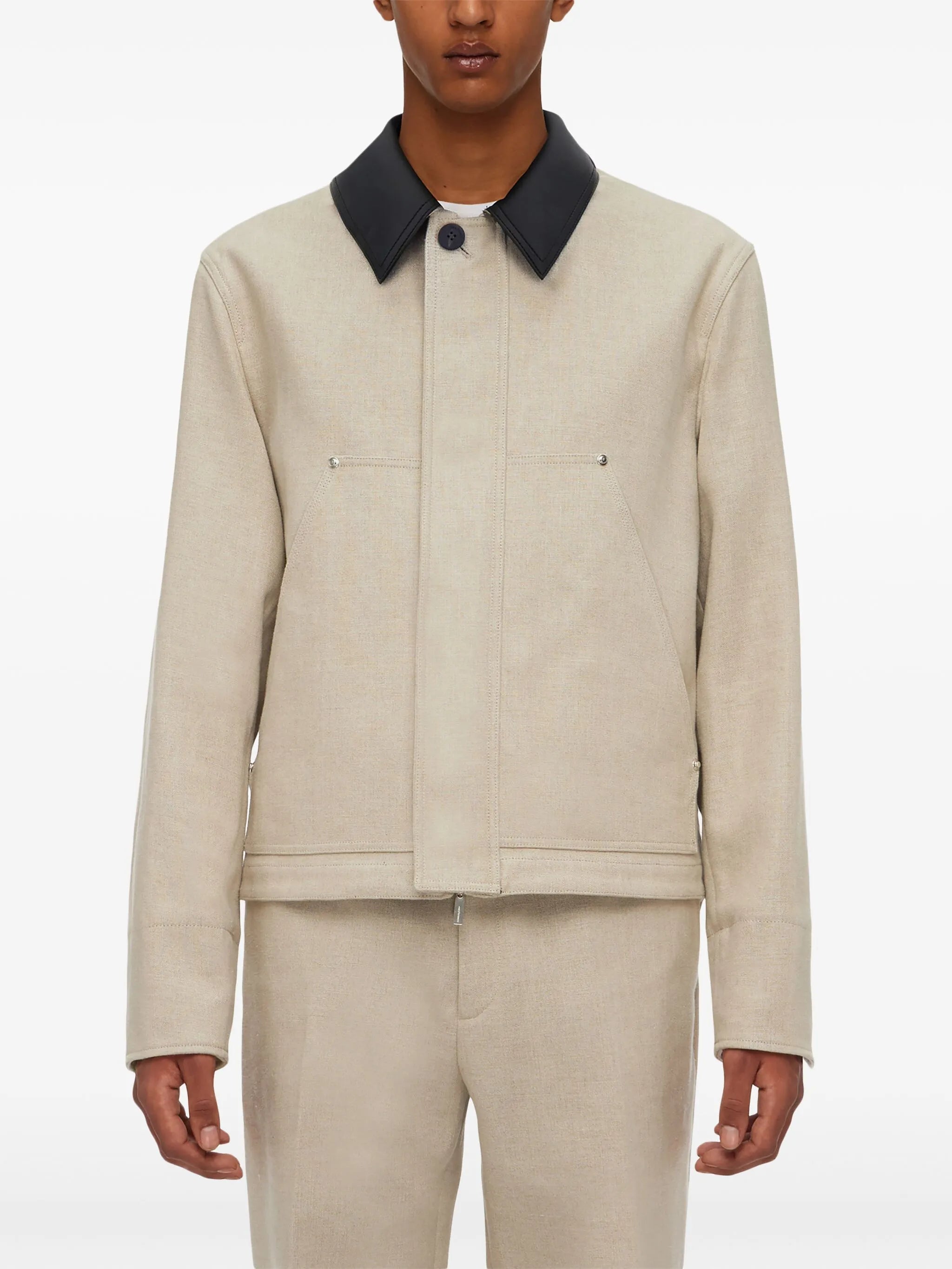 single-breasted linen jacket