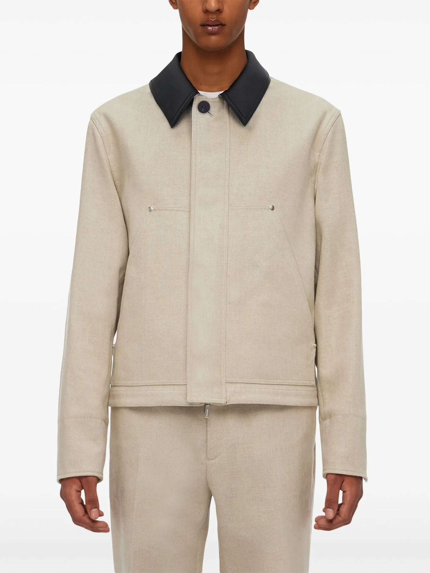 single-breasted linen jacket