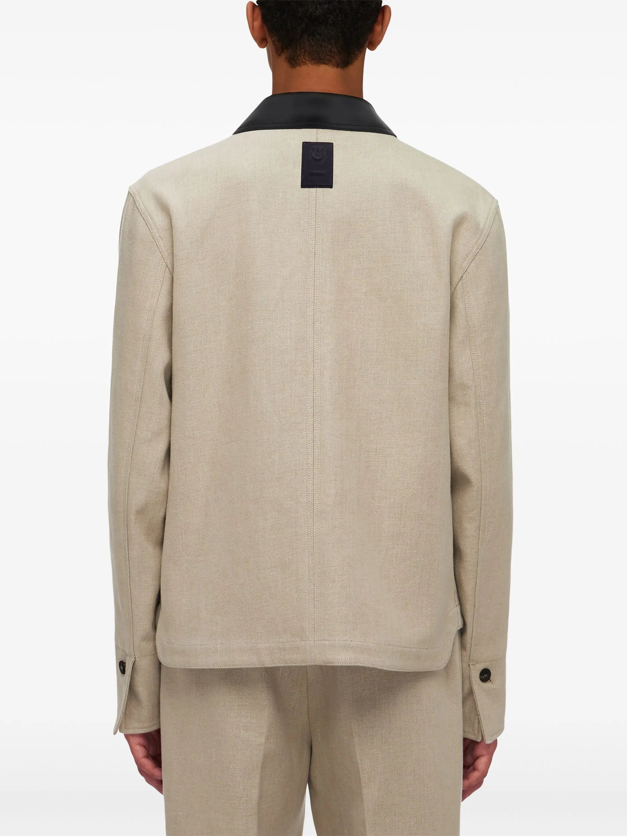 single-breasted linen jacket