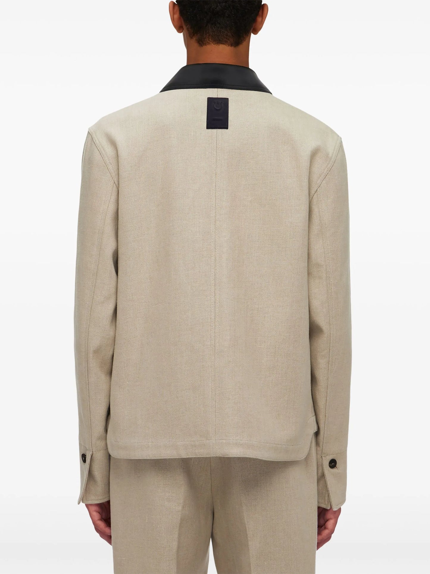 single-breasted linen jacket