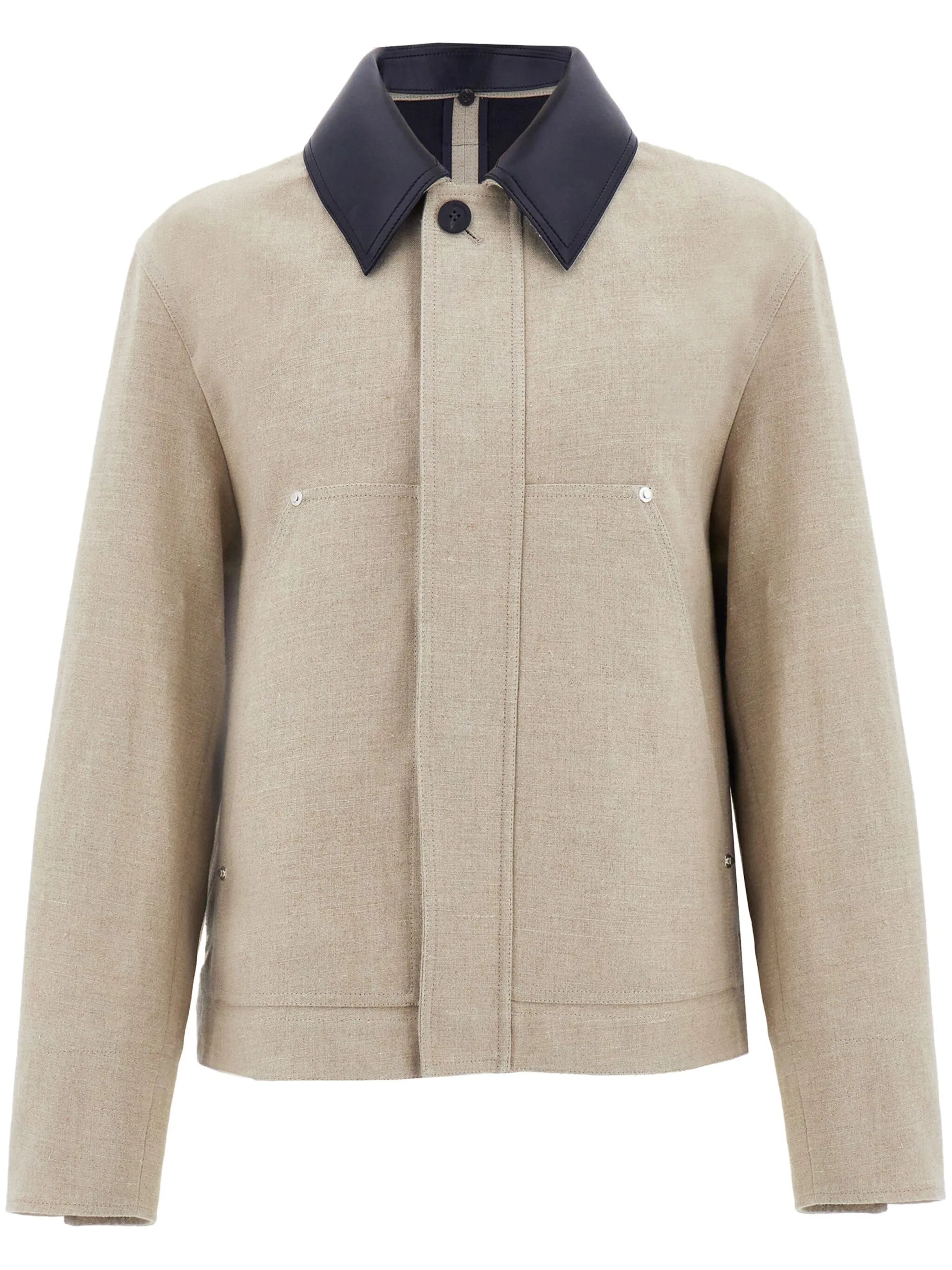 single-breasted linen jacket