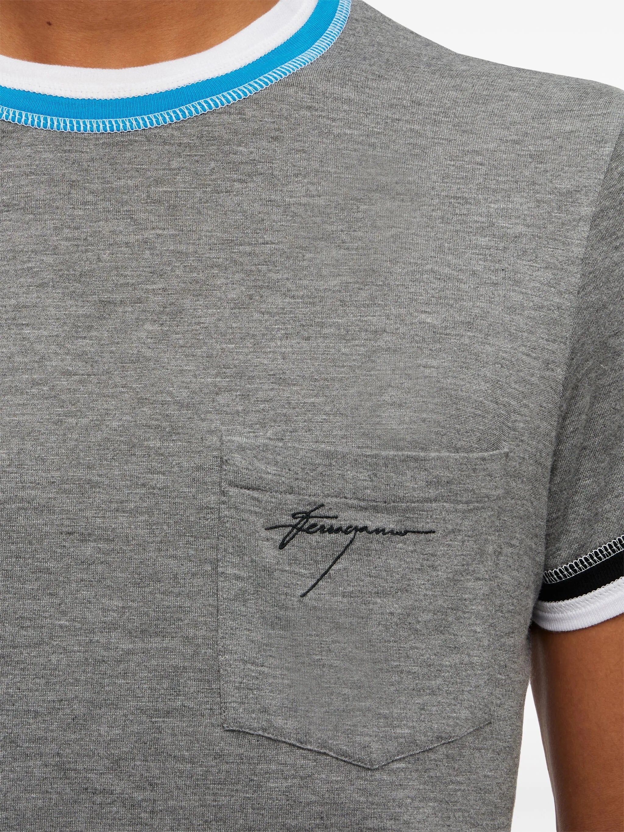 colour-block trim T-shirt