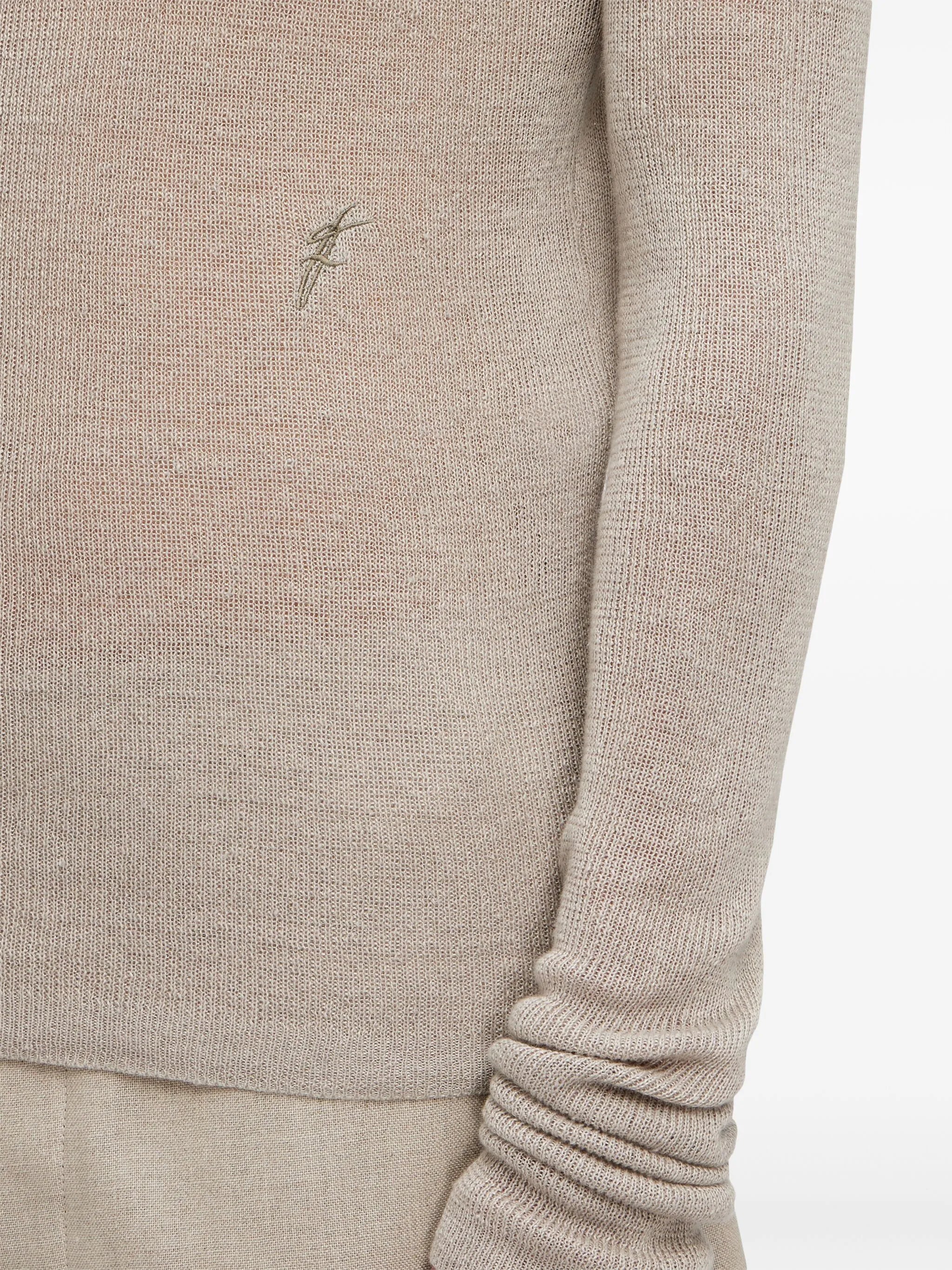 logo-embroidered ribbed-knit jumper