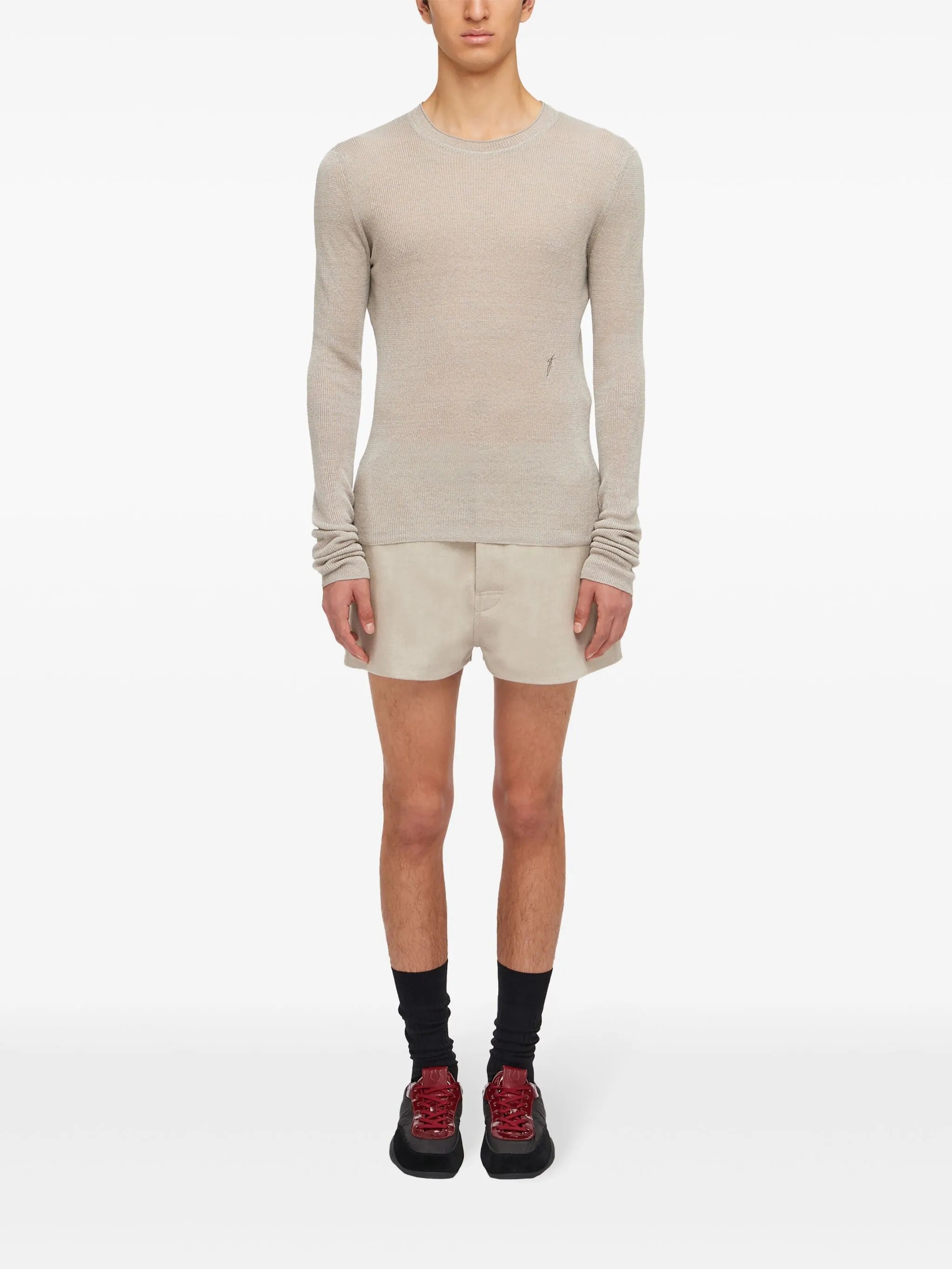 logo-embroidered ribbed-knit jumper