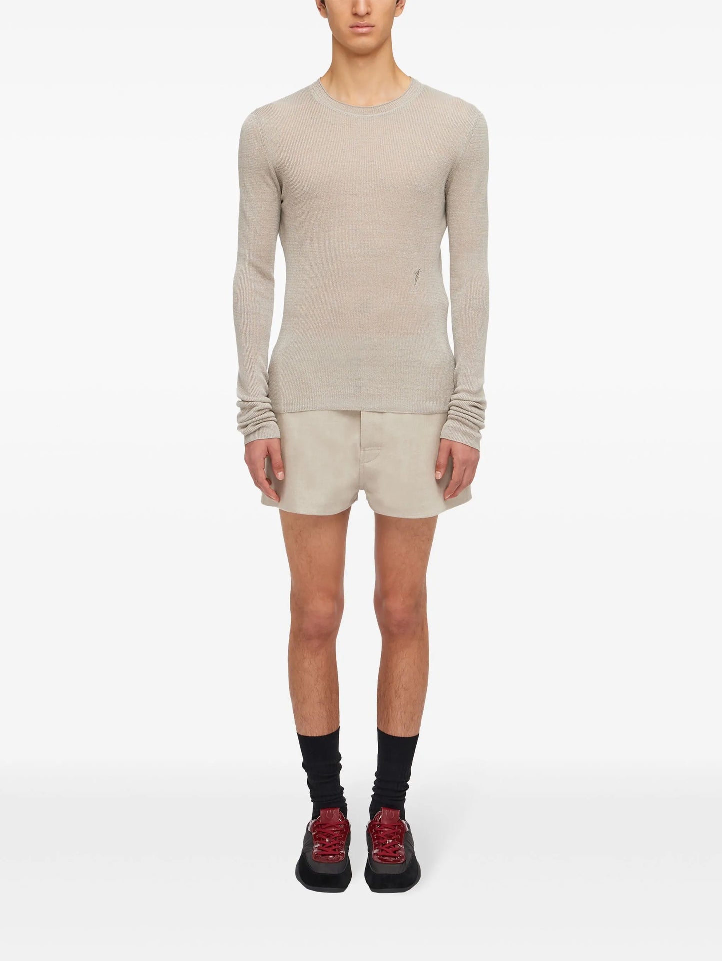logo-embroidered ribbed-knit jumper