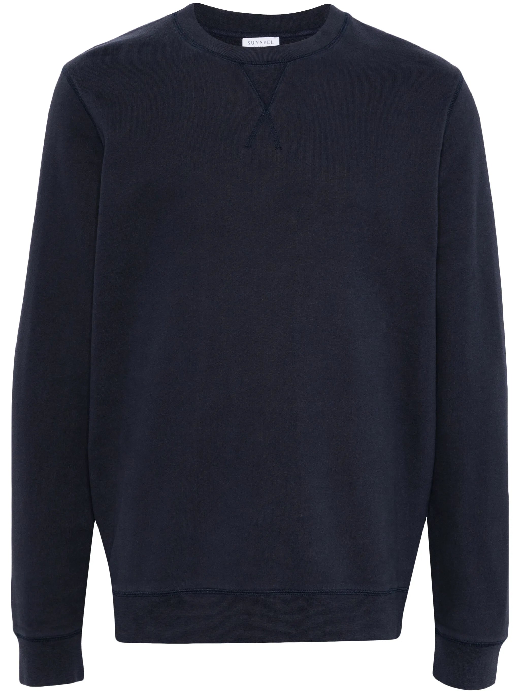 ribbed-collar cotton sweatshirt