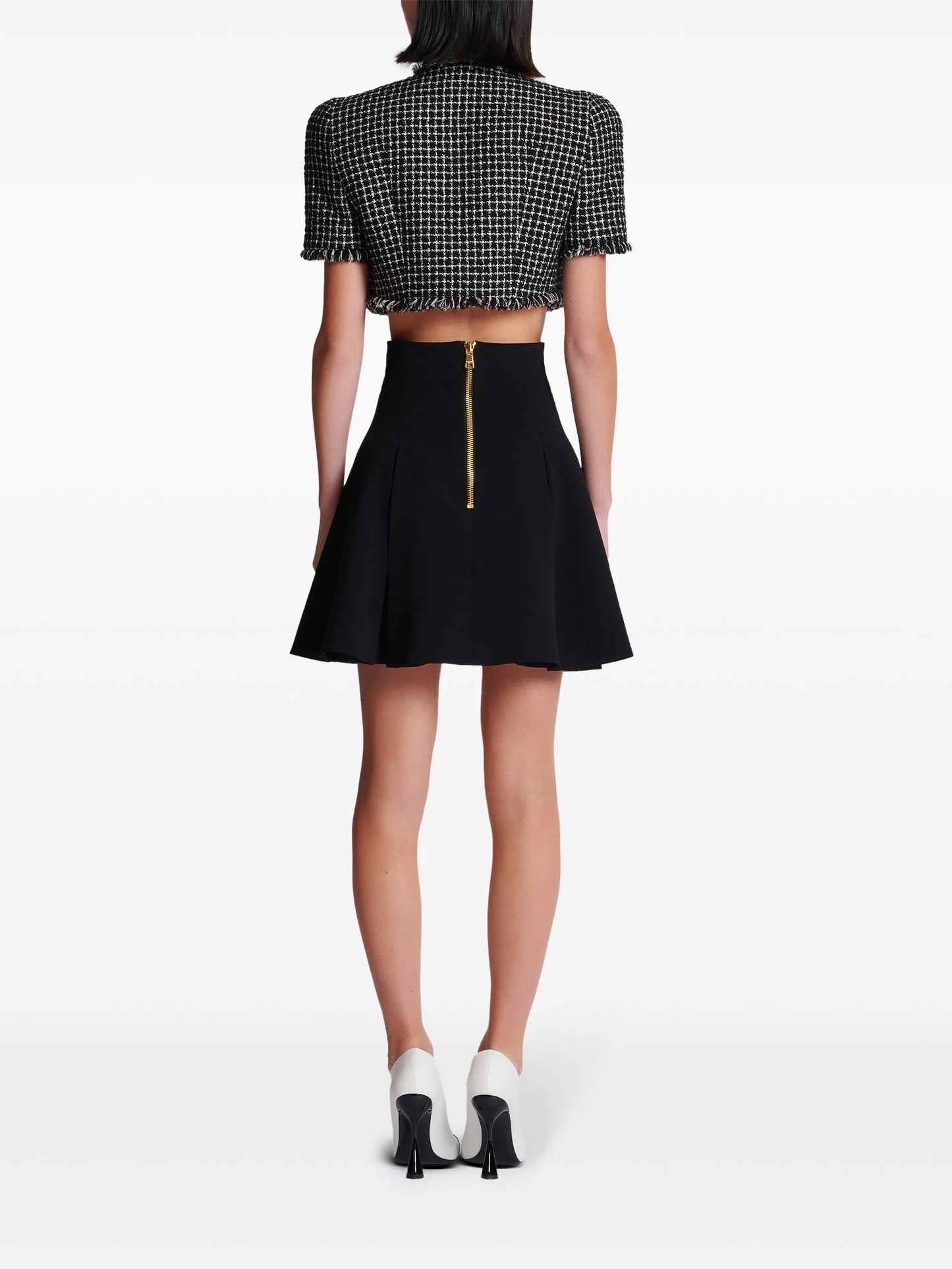 pleated A-line miniskirt