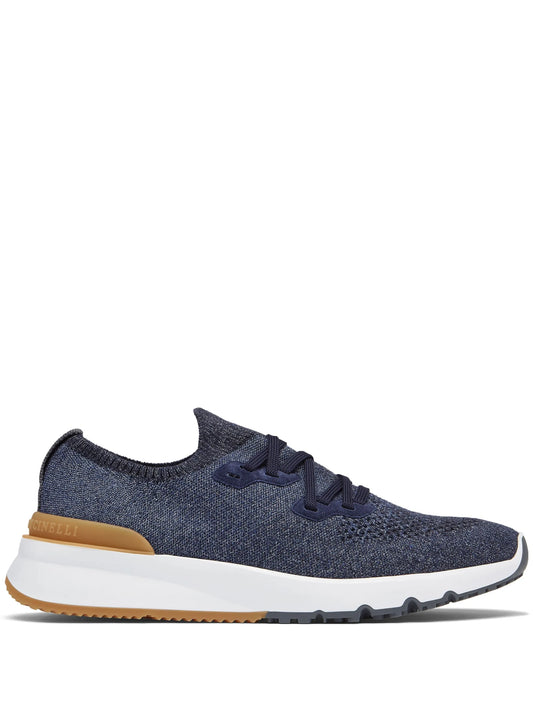 knitted lace-up sneakers