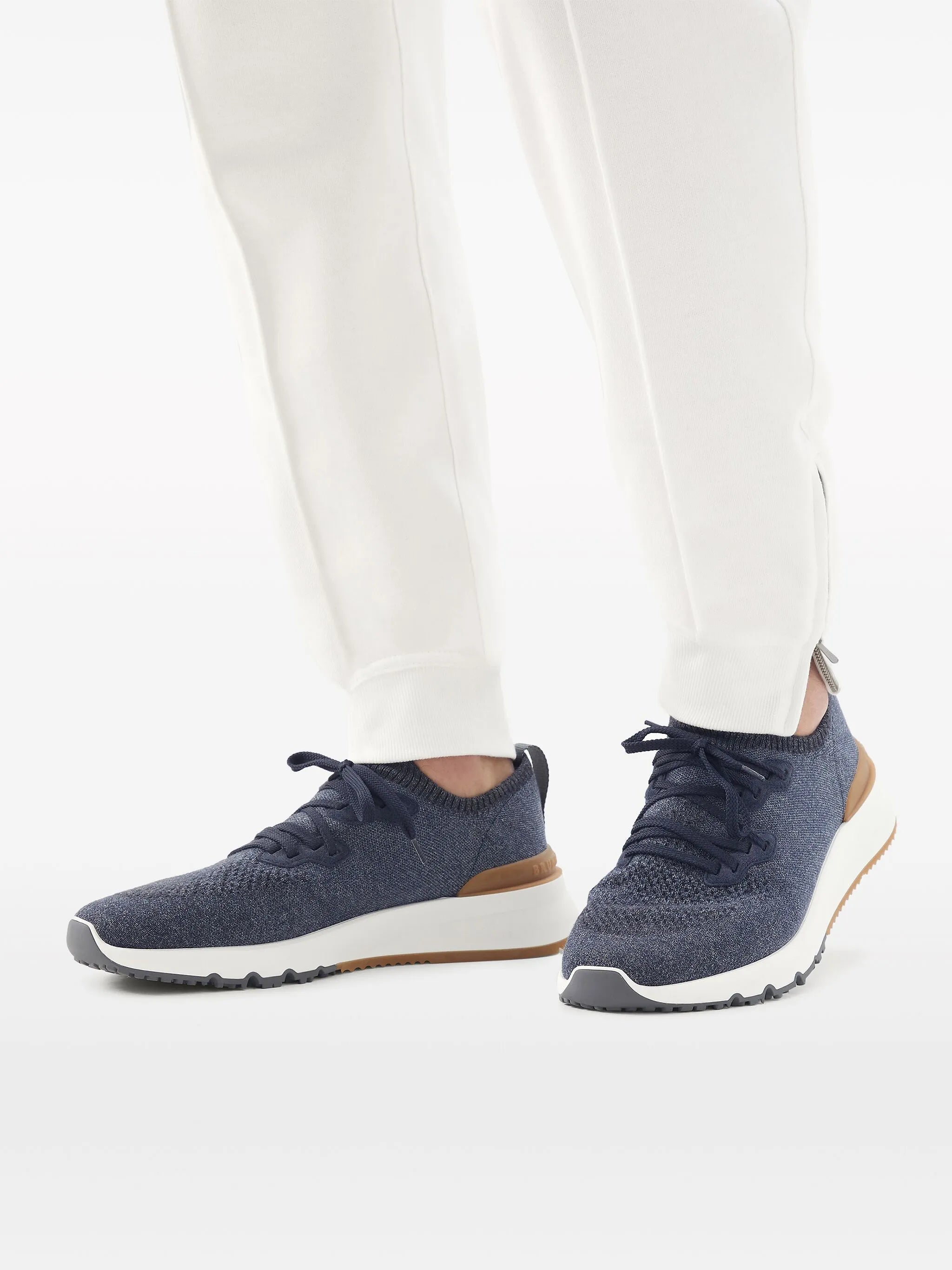 knitted lace-up sneakers