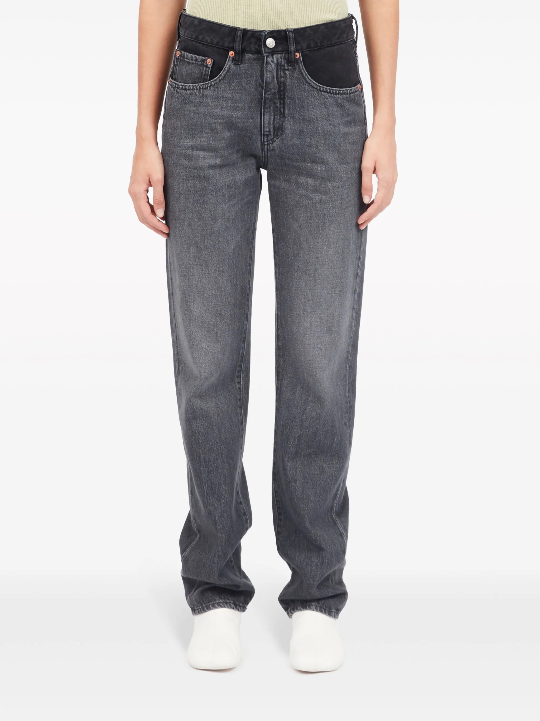 slim-cut cotton jeans