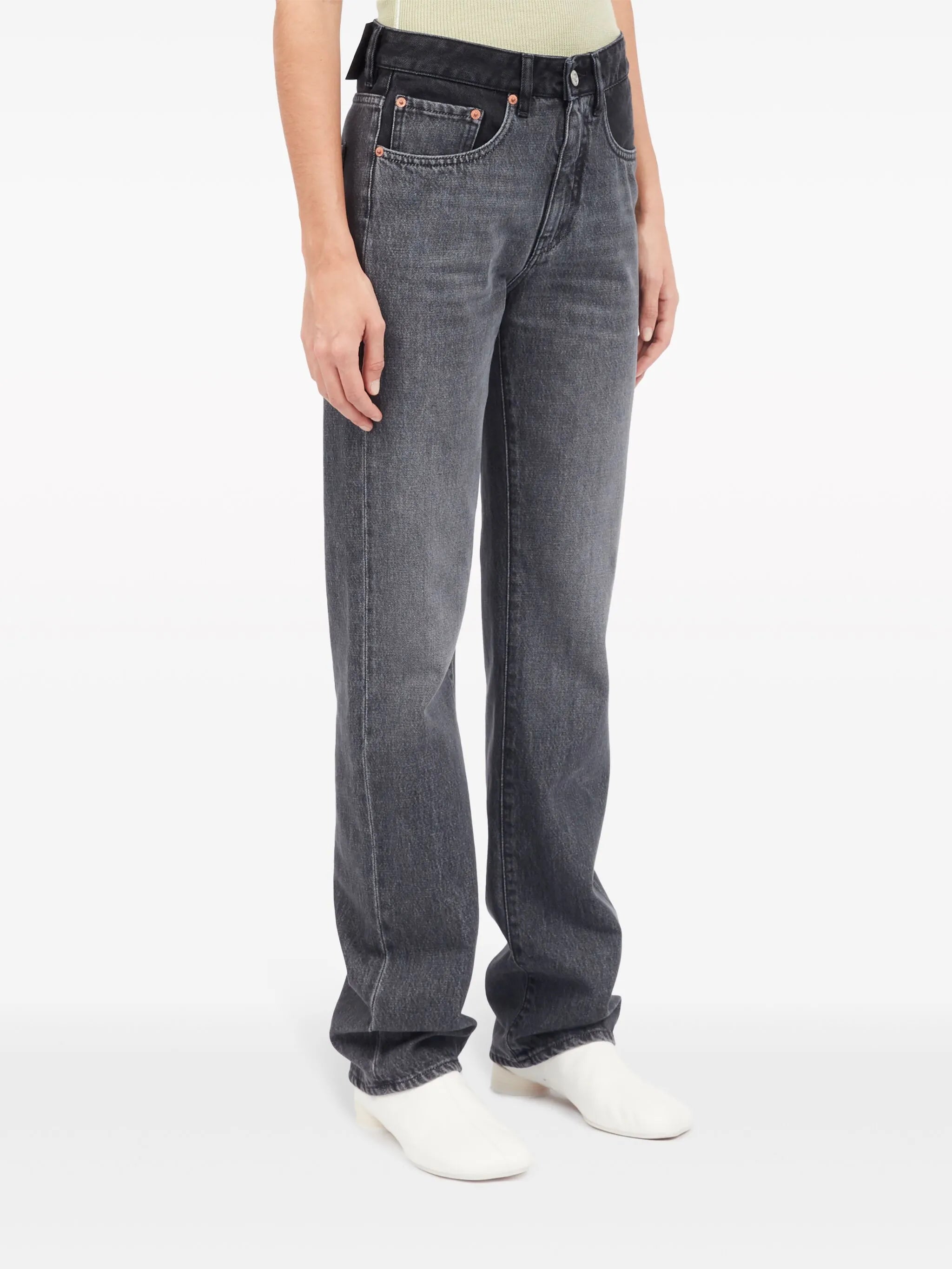 slim-cut cotton jeans