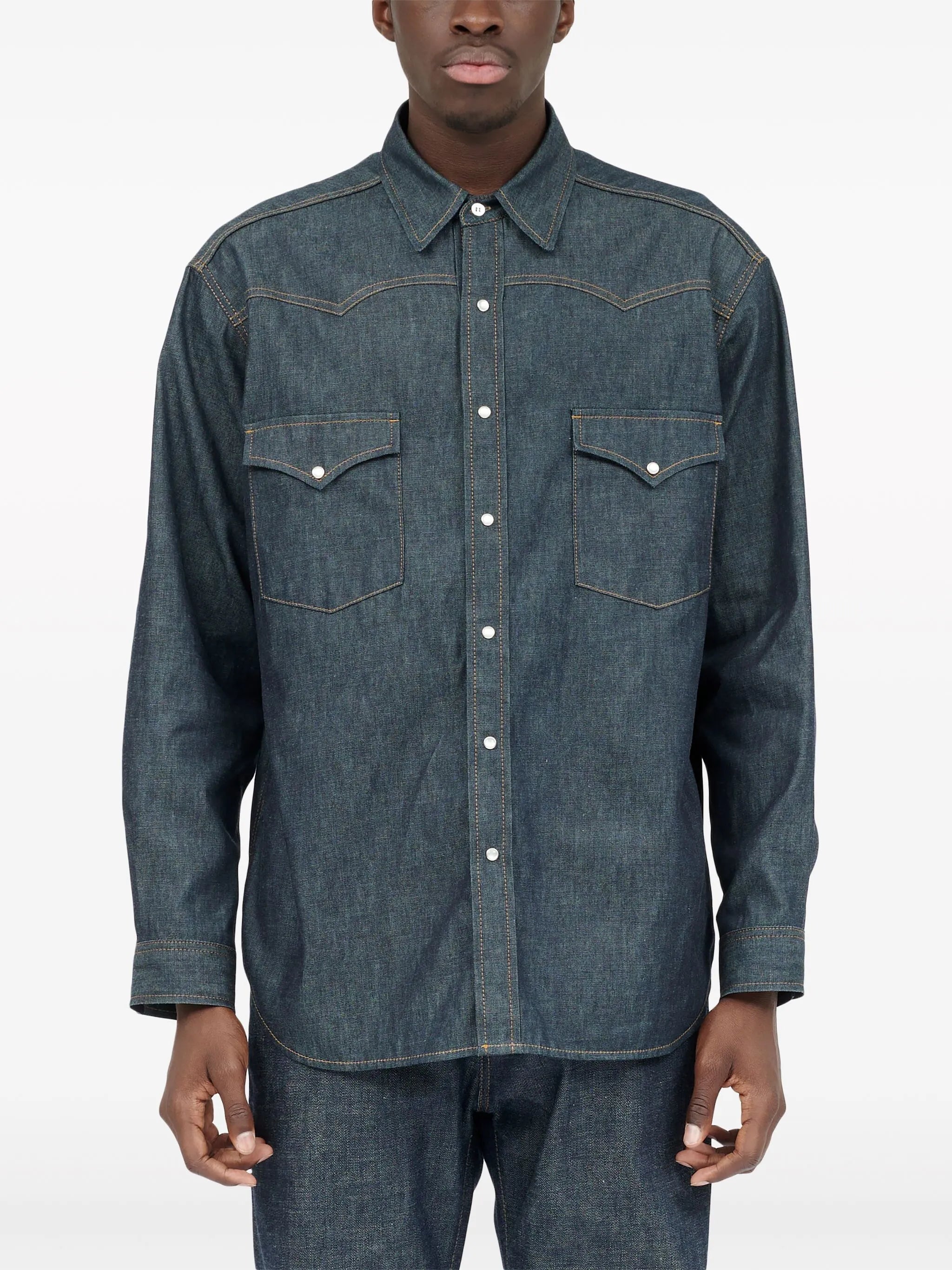 long-sleeve denim shirt