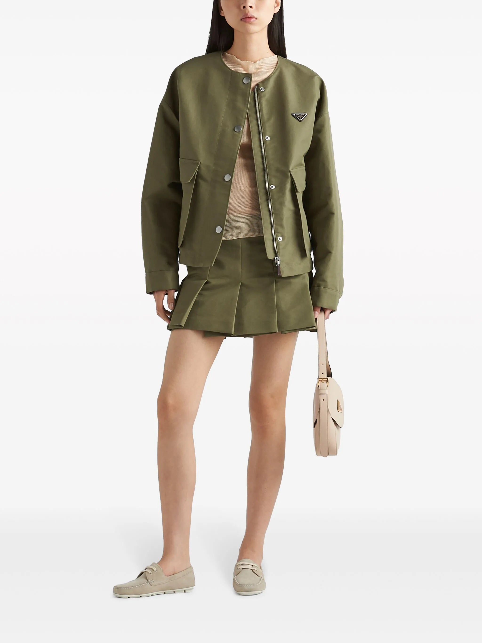 triangle-logo canvas miniskirt