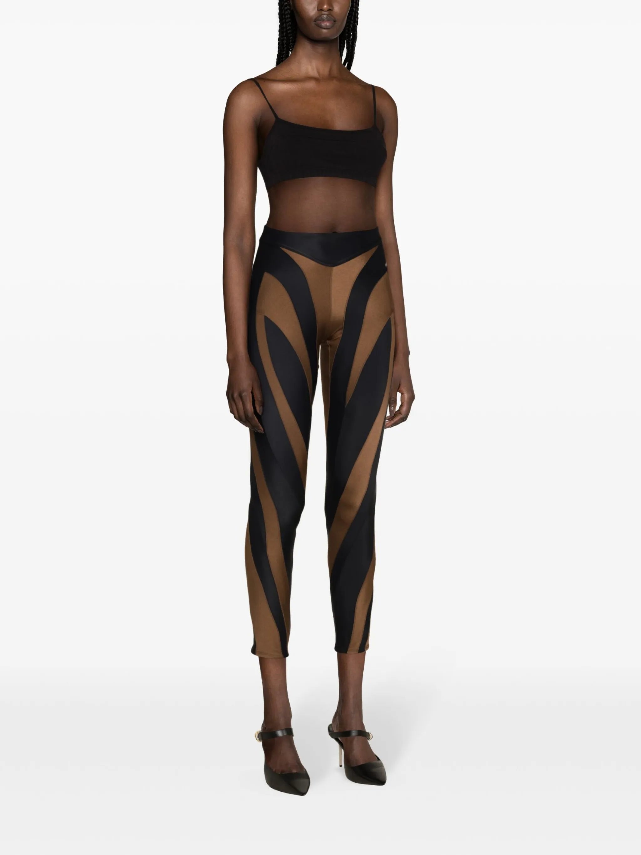 bi-color spiral leggings