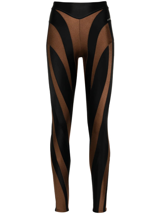 bi-color spiral leggings