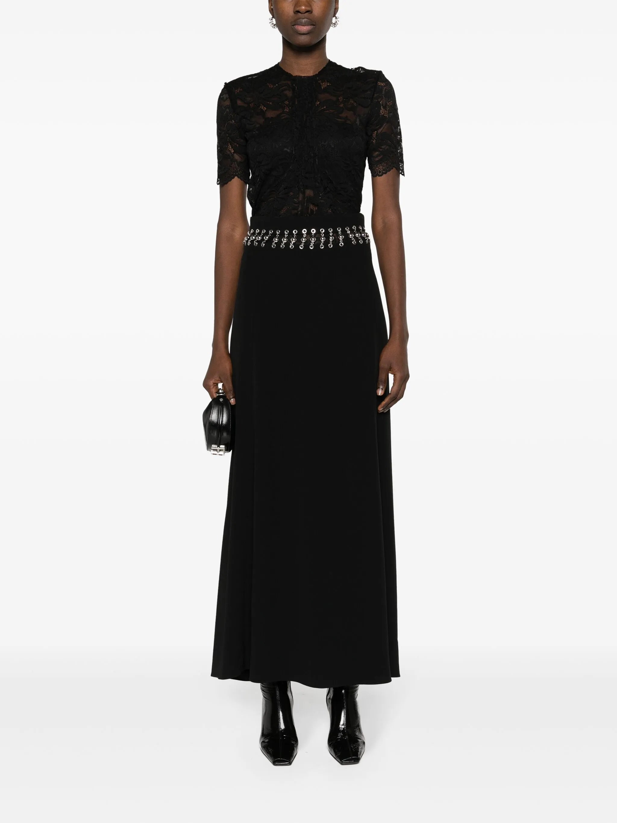 high-waist maxi skirt