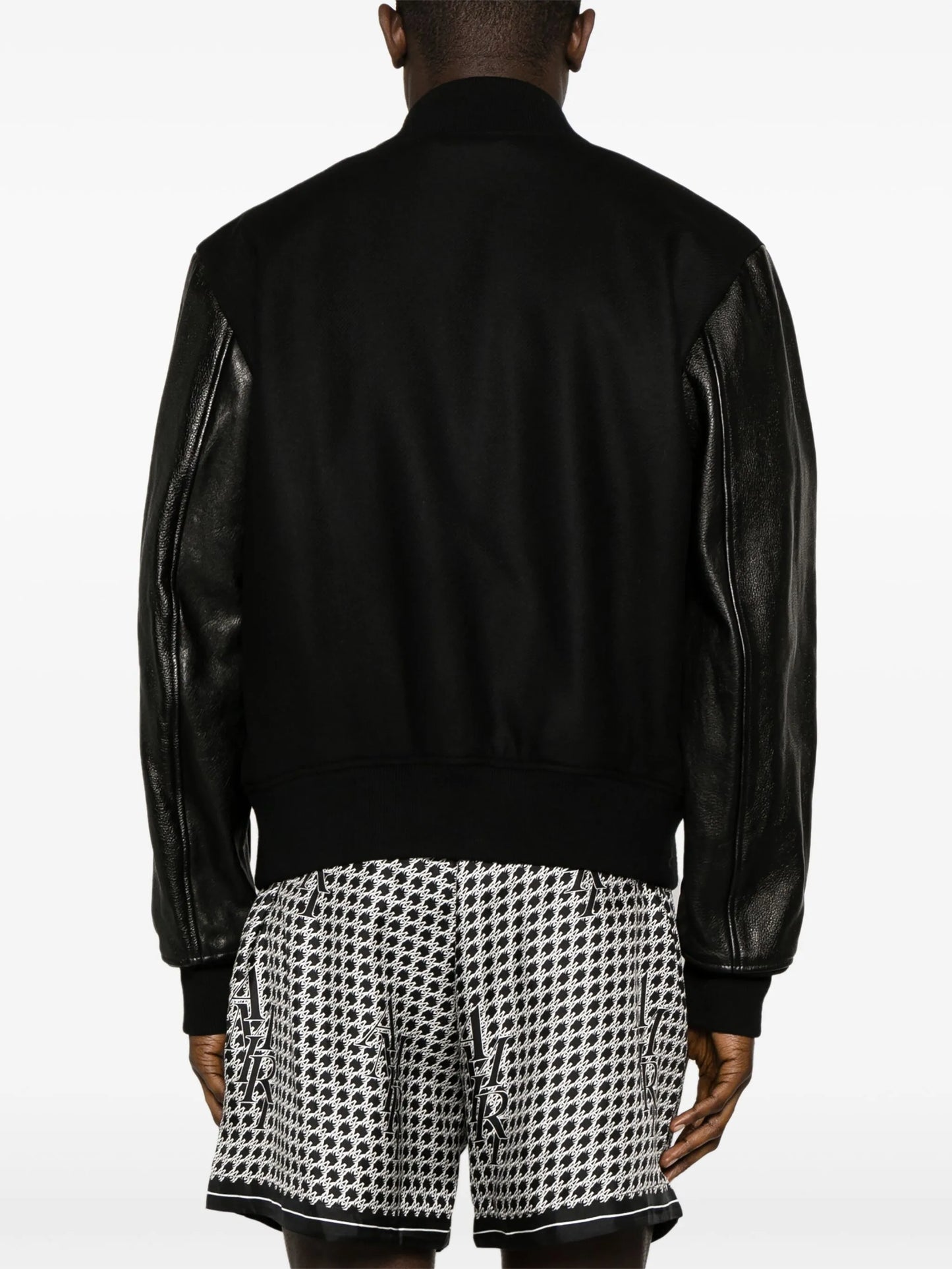 Staggered logo varsity jacket