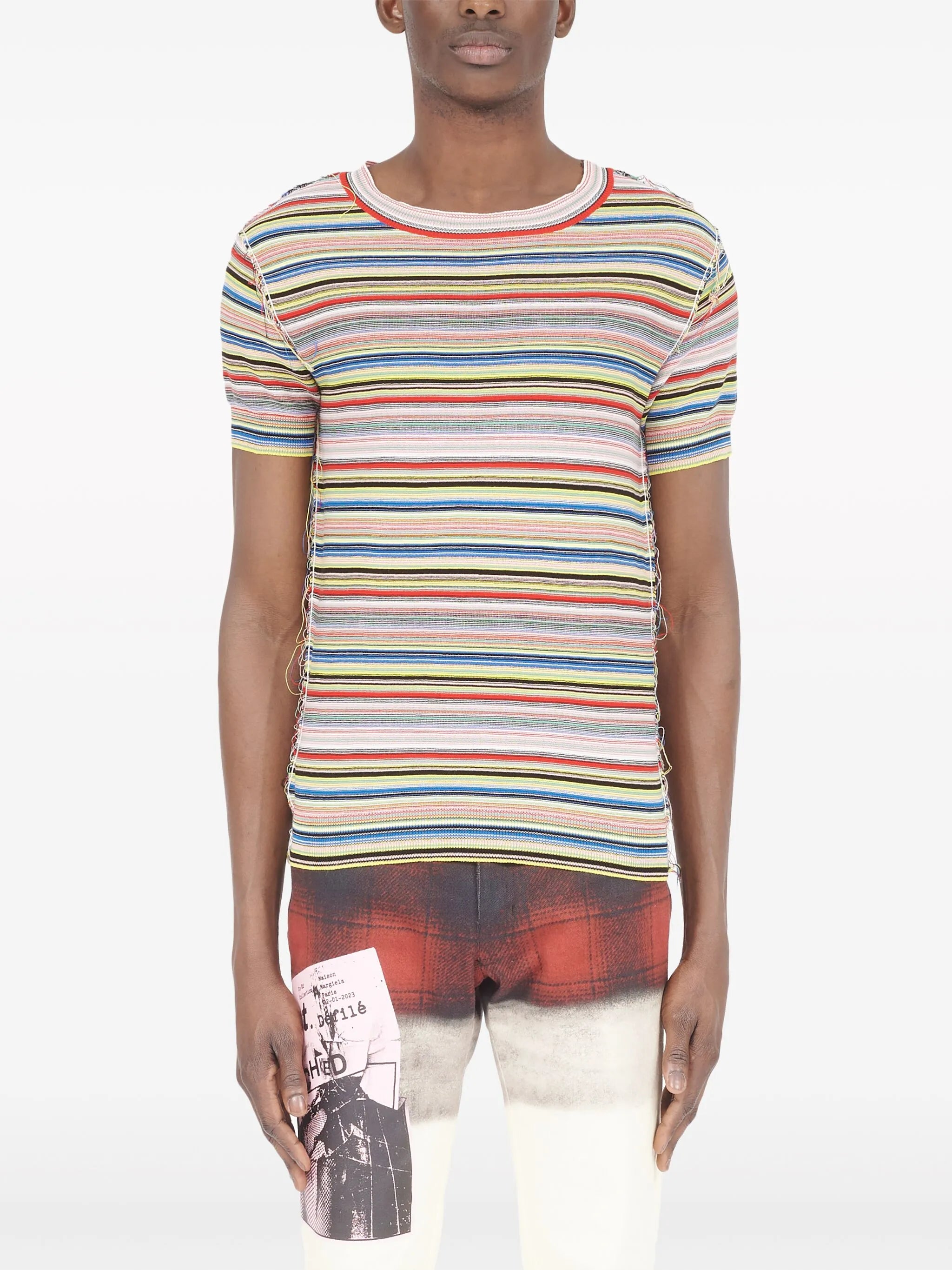 striped knitted T-shirt