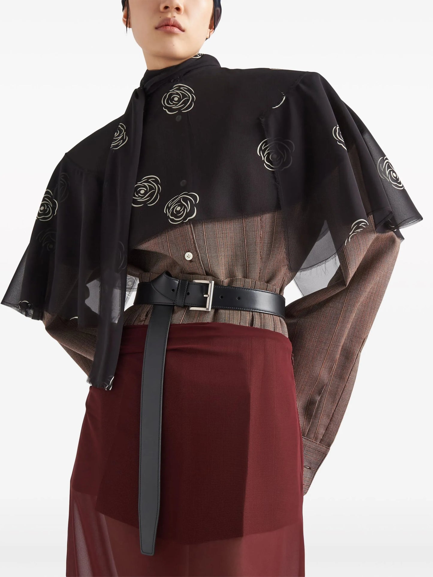 buckled leather belt