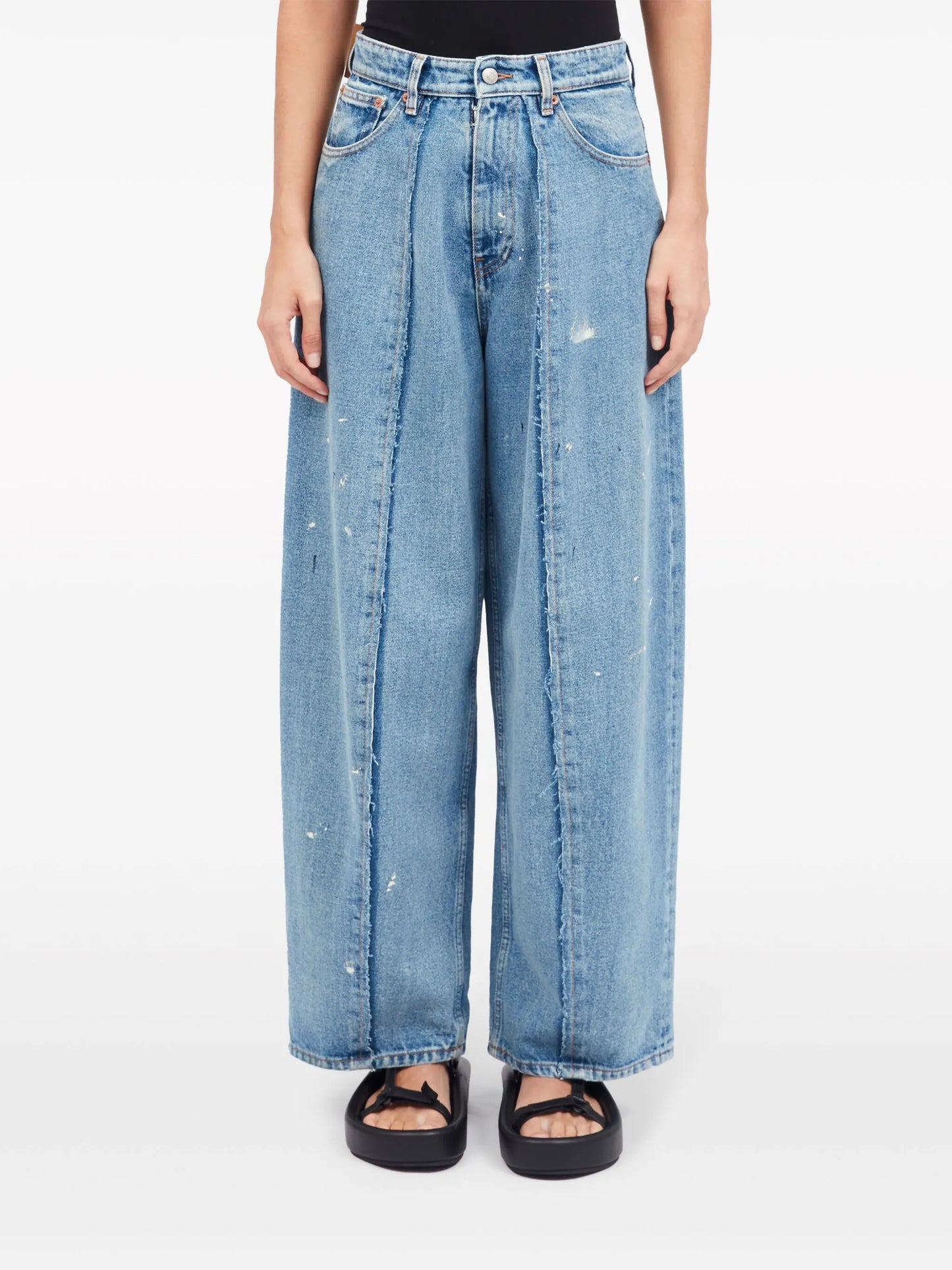 straight-leg cotton jeans