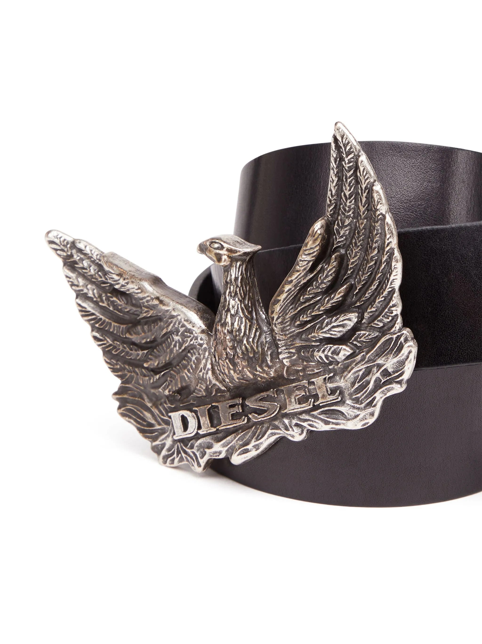 Phoenix logo-plaque leather belt