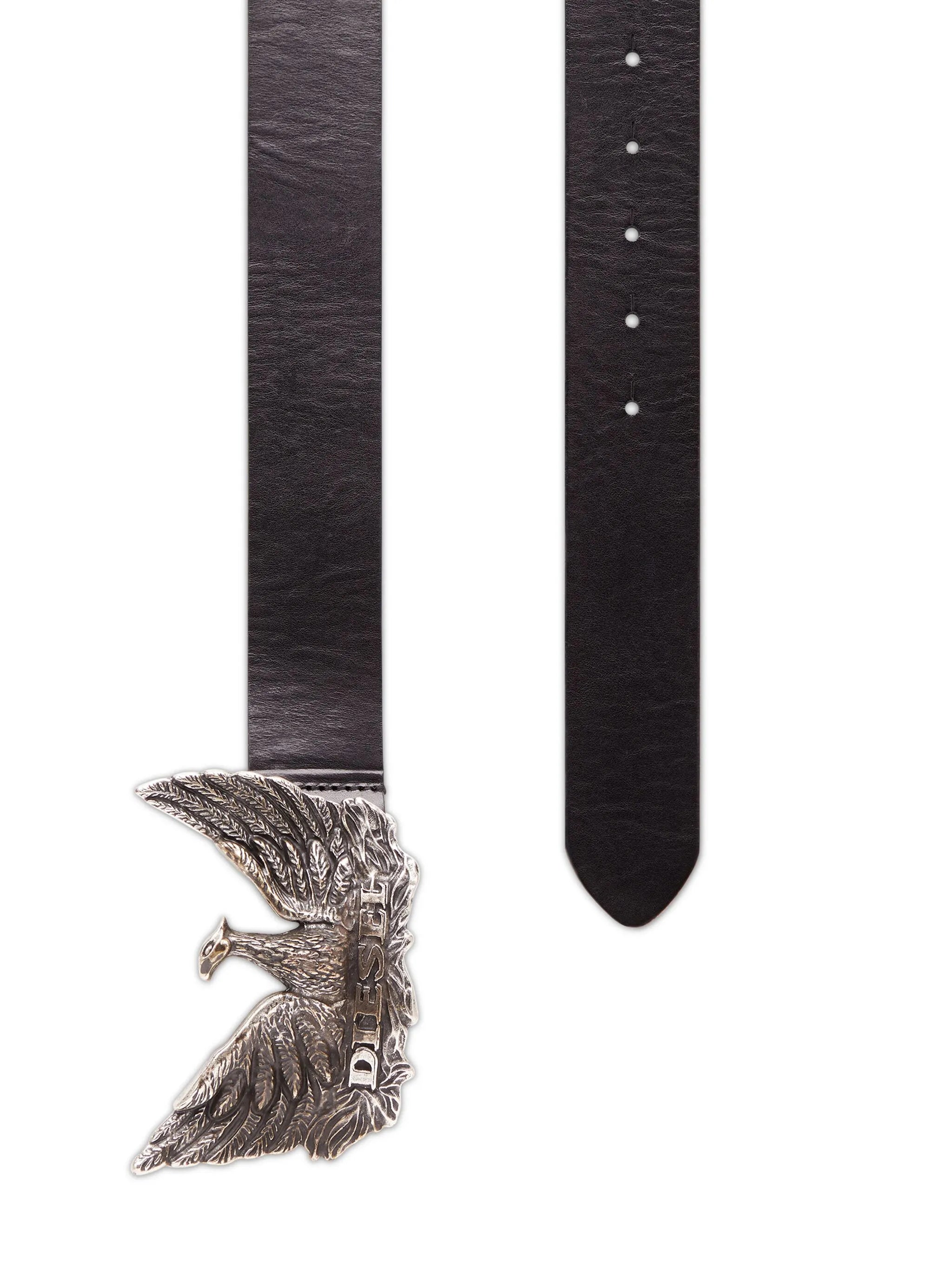 Phoenix logo-plaque leather belt