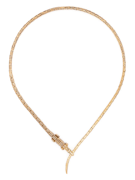18kt yellow gold Alligator Wrap tsavorite neckace