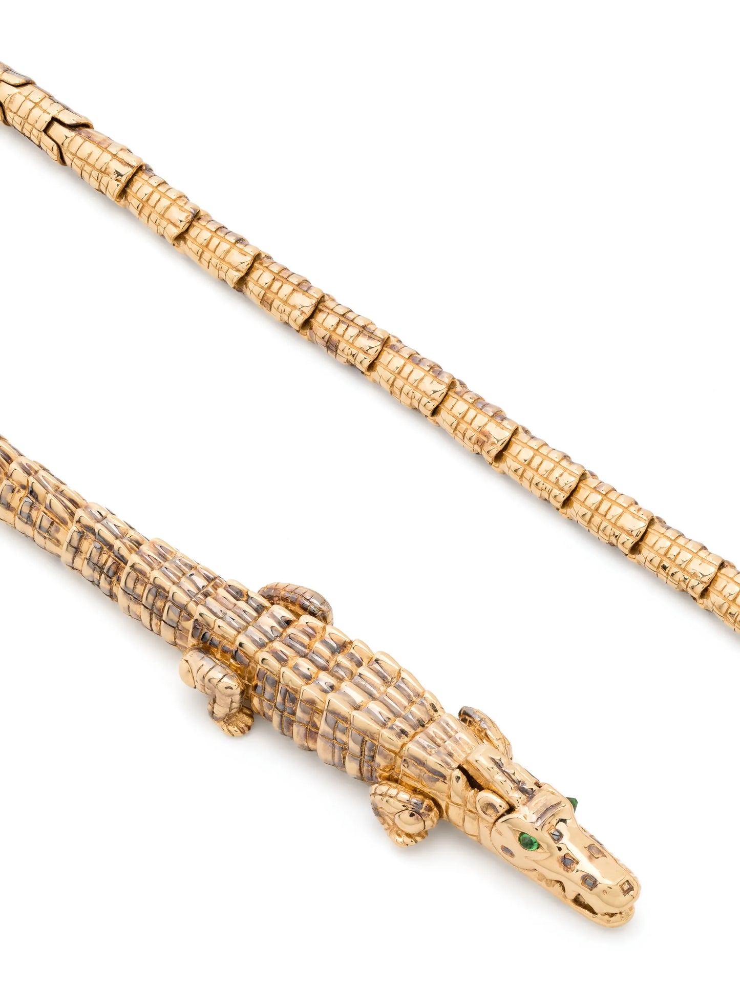 18kt yellow gold Alligator Wrap tsavorite neckace