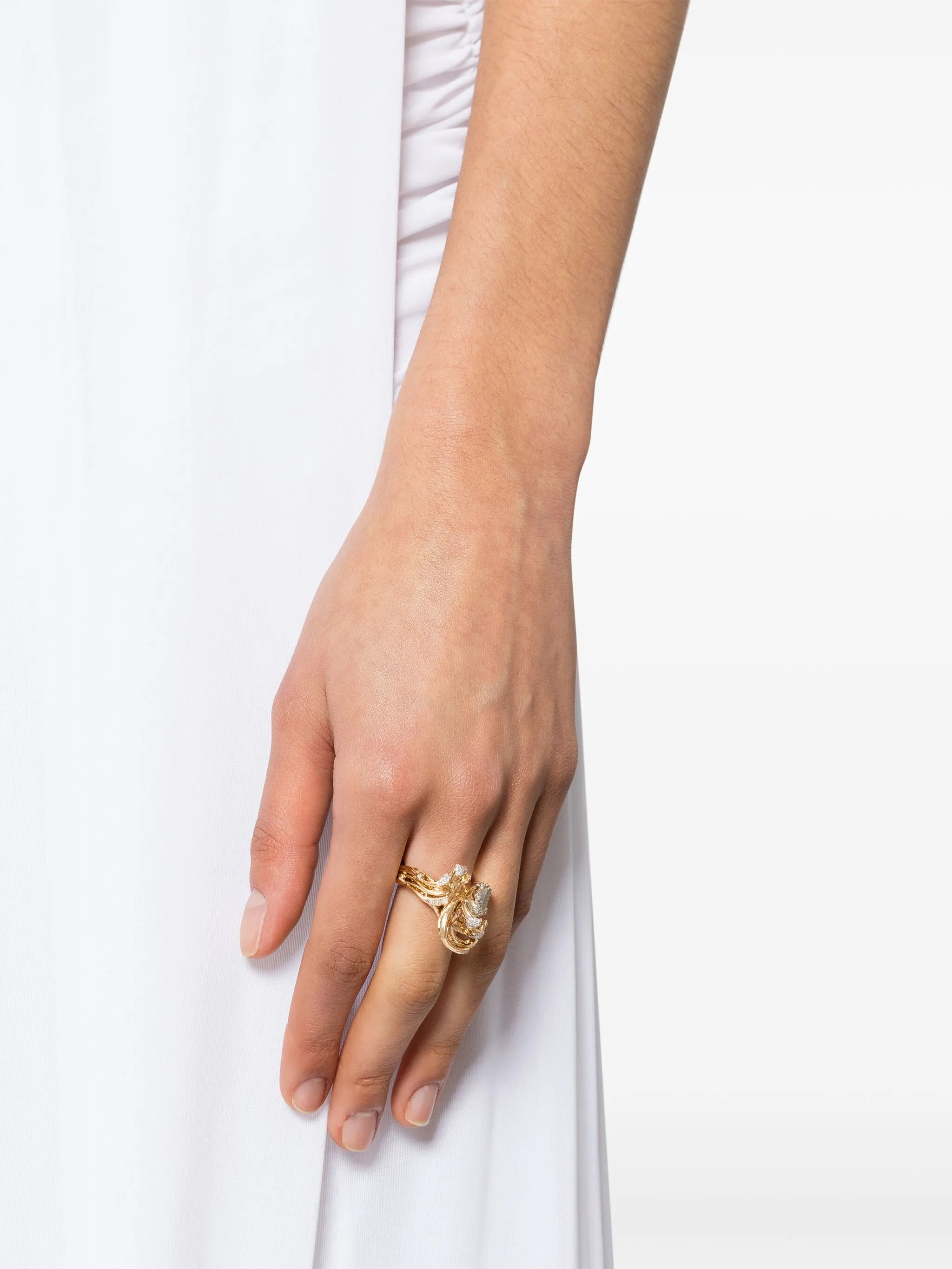 18kt gold Mermaid Wave multi-stone ring